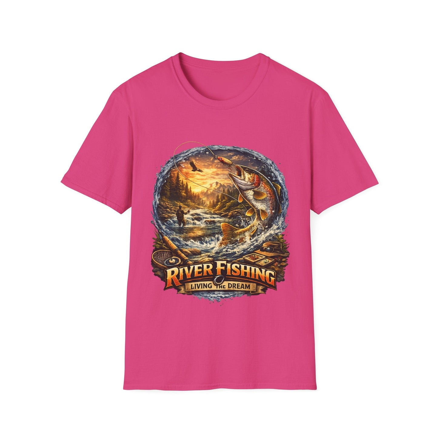 River Fishing "Living the Dream" T-Shirt - SJM Print Store