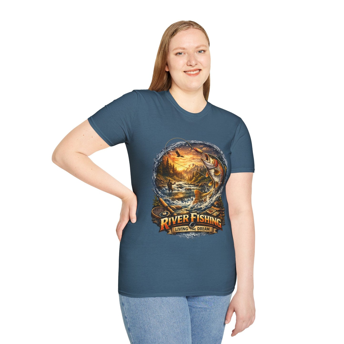 River Fishing "Living the Dream" T-Shirt - SJM Print Store