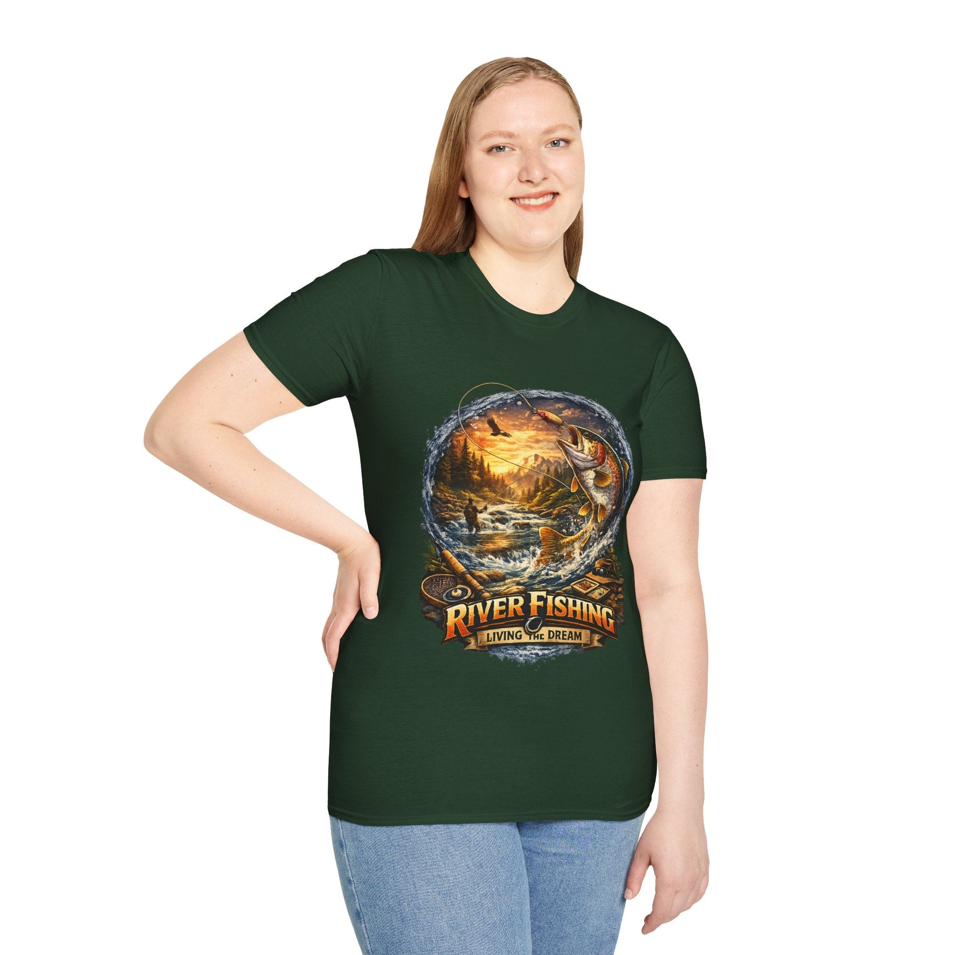 River Fishing "Living the Dream" T-Shirt - SJM Print Store