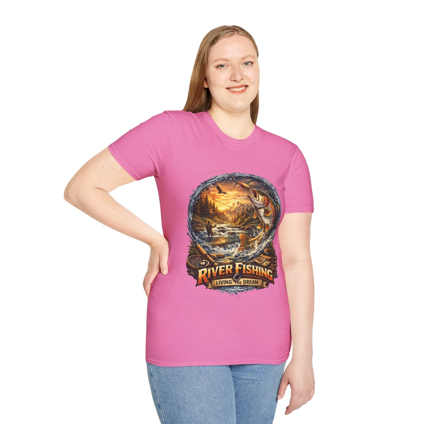 River Fishing "Living the Dream" T-Shirt - SJM Print Store