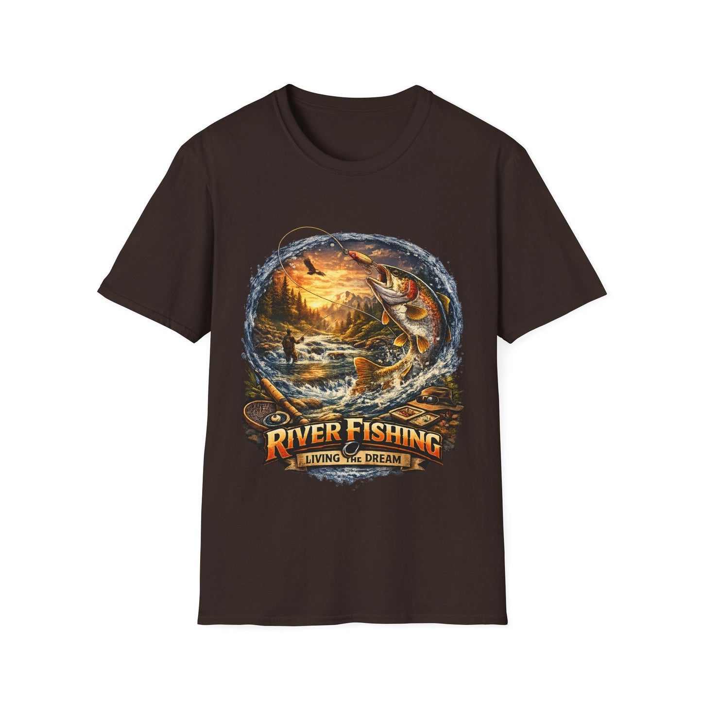 River Fishing "Living the Dream" T-Shirt - SJM Print Store