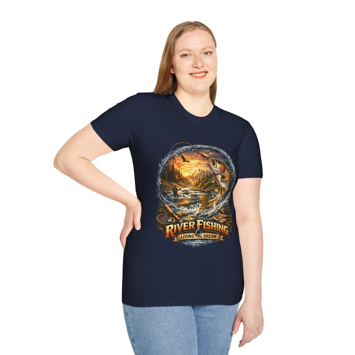 River Fishing "Living the Dream" T-Shirt - SJM Print Store