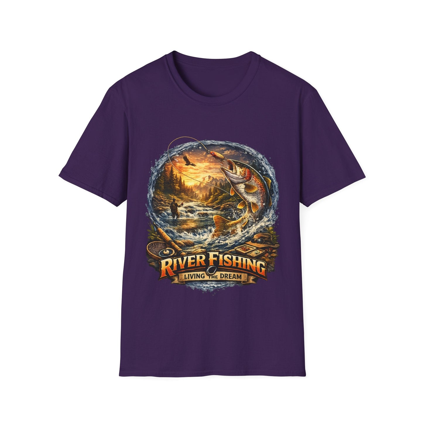 River Fishing "Living the Dream" T-Shirt - SJM Print Store