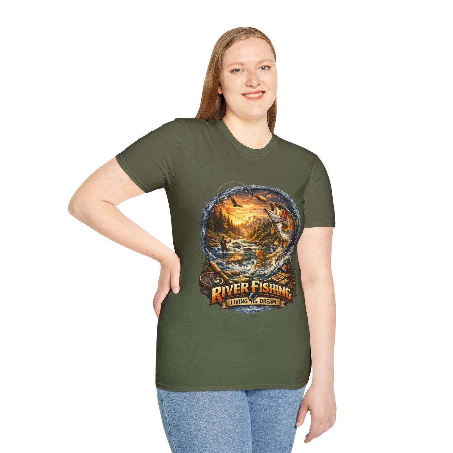 River Fishing "Living the Dream" T-Shirt - SJM Print Store