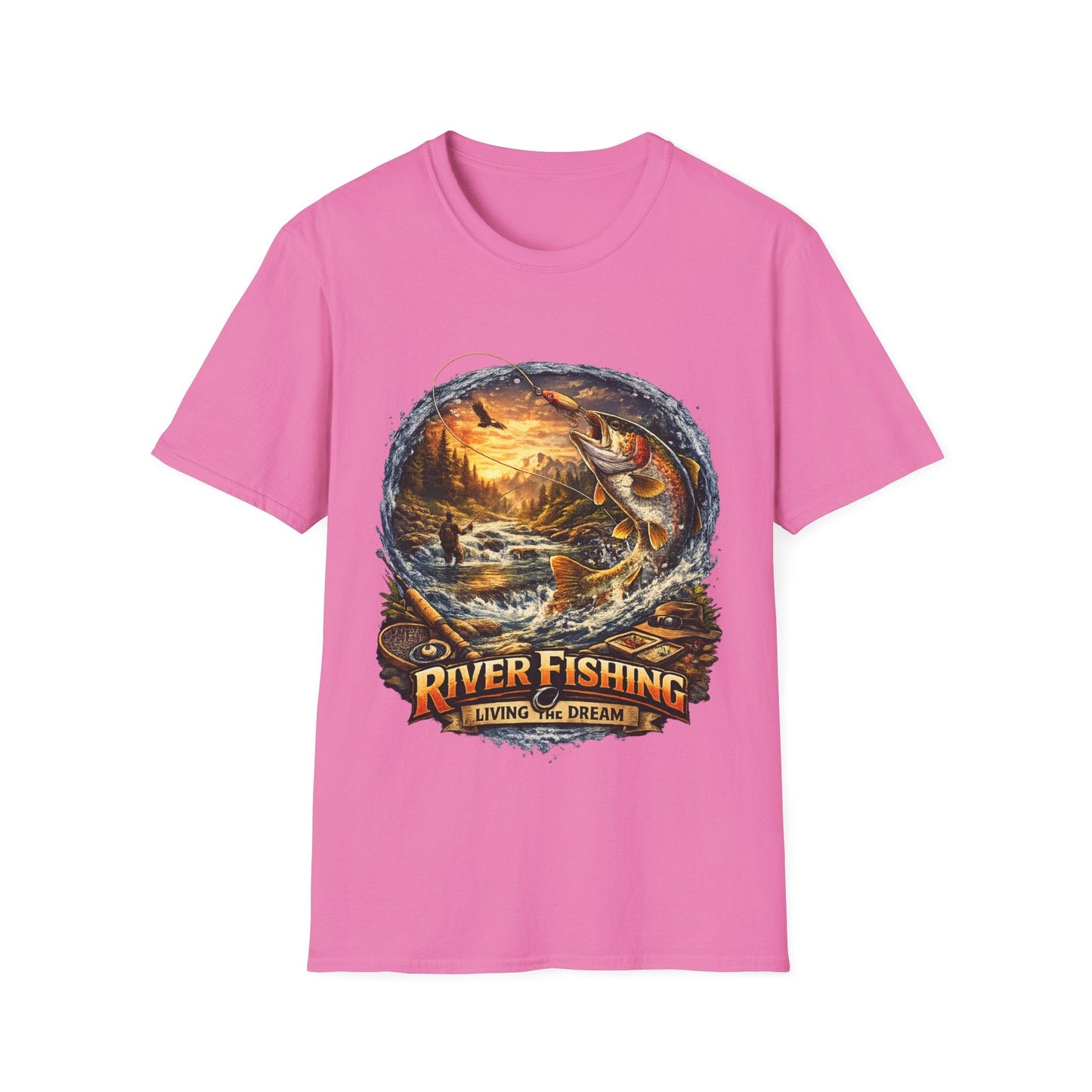 River Fishing "Living the Dream" T-Shirt - SJM Print Store