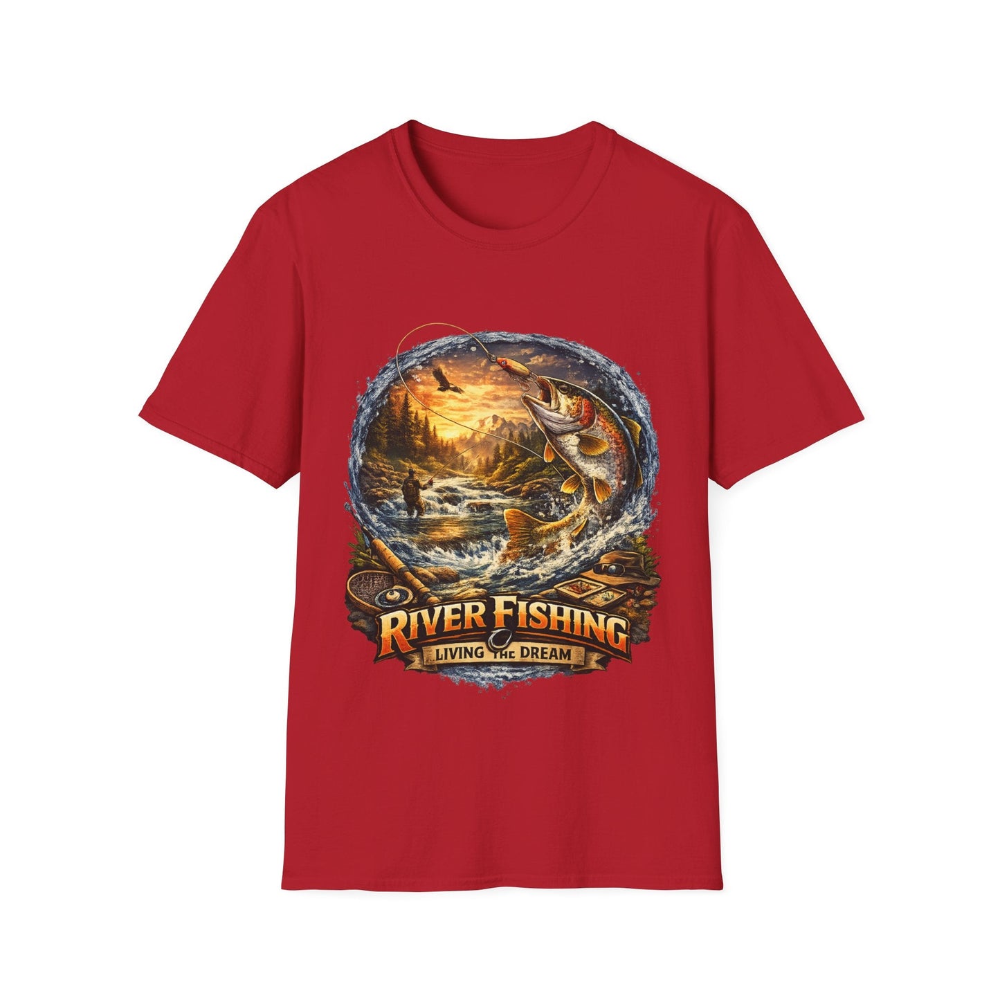 River Fishing "Living the Dream" T-Shirt - SJM Print Store