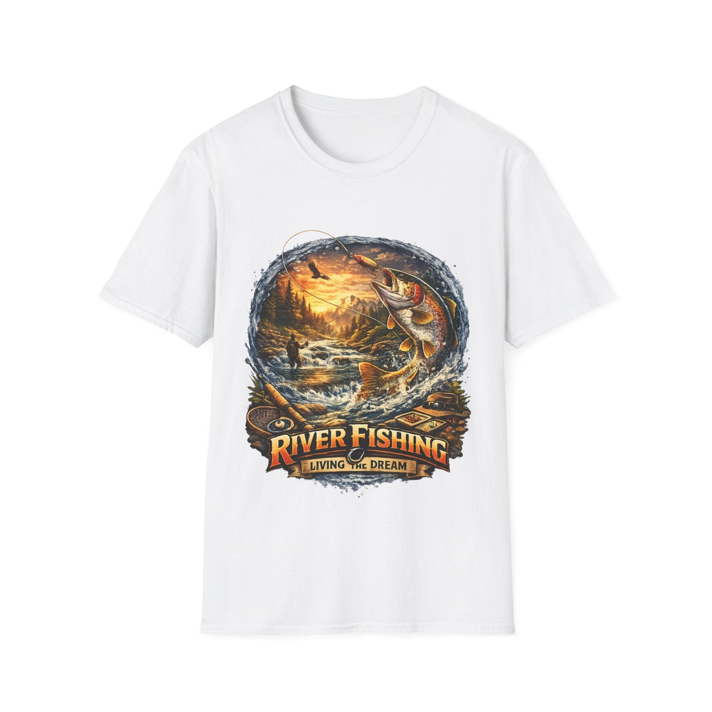 River Fishing "Living the Dream" T-Shirt - SJM Print Store