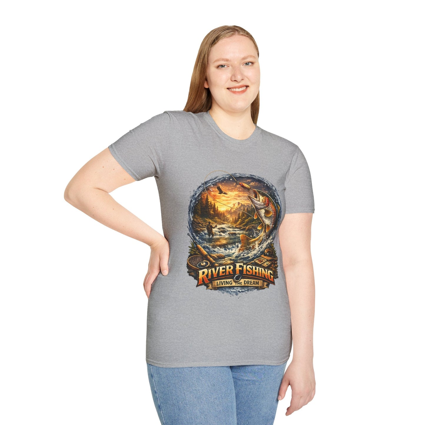 River Fishing "Living the Dream" T-Shirt - SJM Print Store