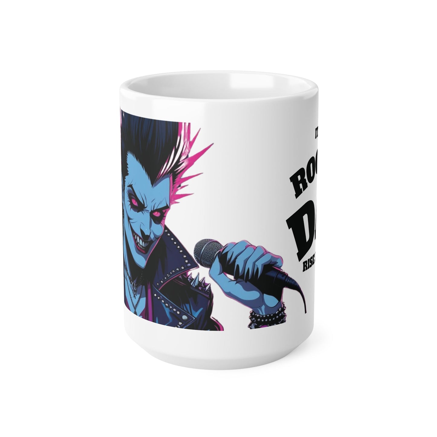 Rock & Roll Monster Coffee Mug - 11oz, 15oz, Punk Rock Gift, Halloween Decor, Music Lover's Drinkware, Gift for Him/Her - SJM Print Store