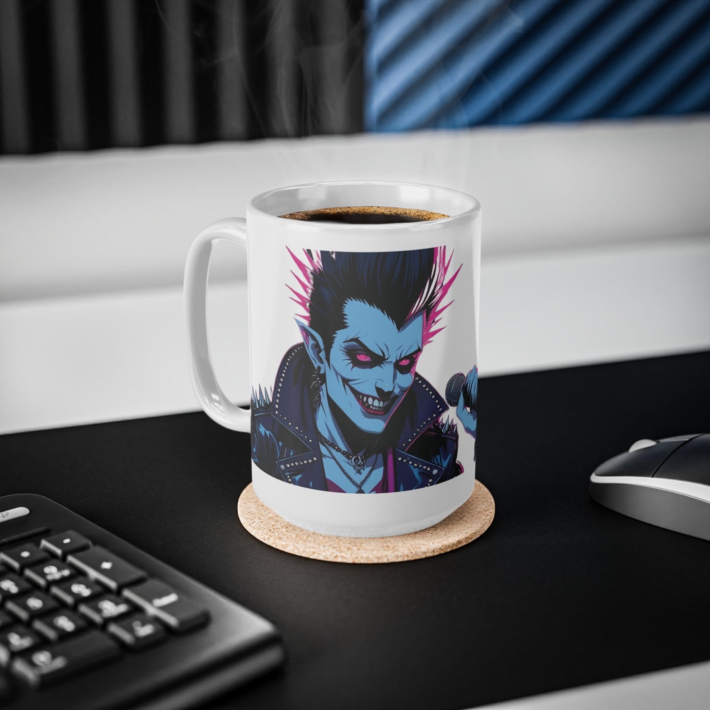 Rock & Roll Monster Coffee Mug - 11oz, 15oz, Punk Rock Gift, Halloween Decor, Music Lover's Drinkware, Gift for Him/Her - SJM Print Store