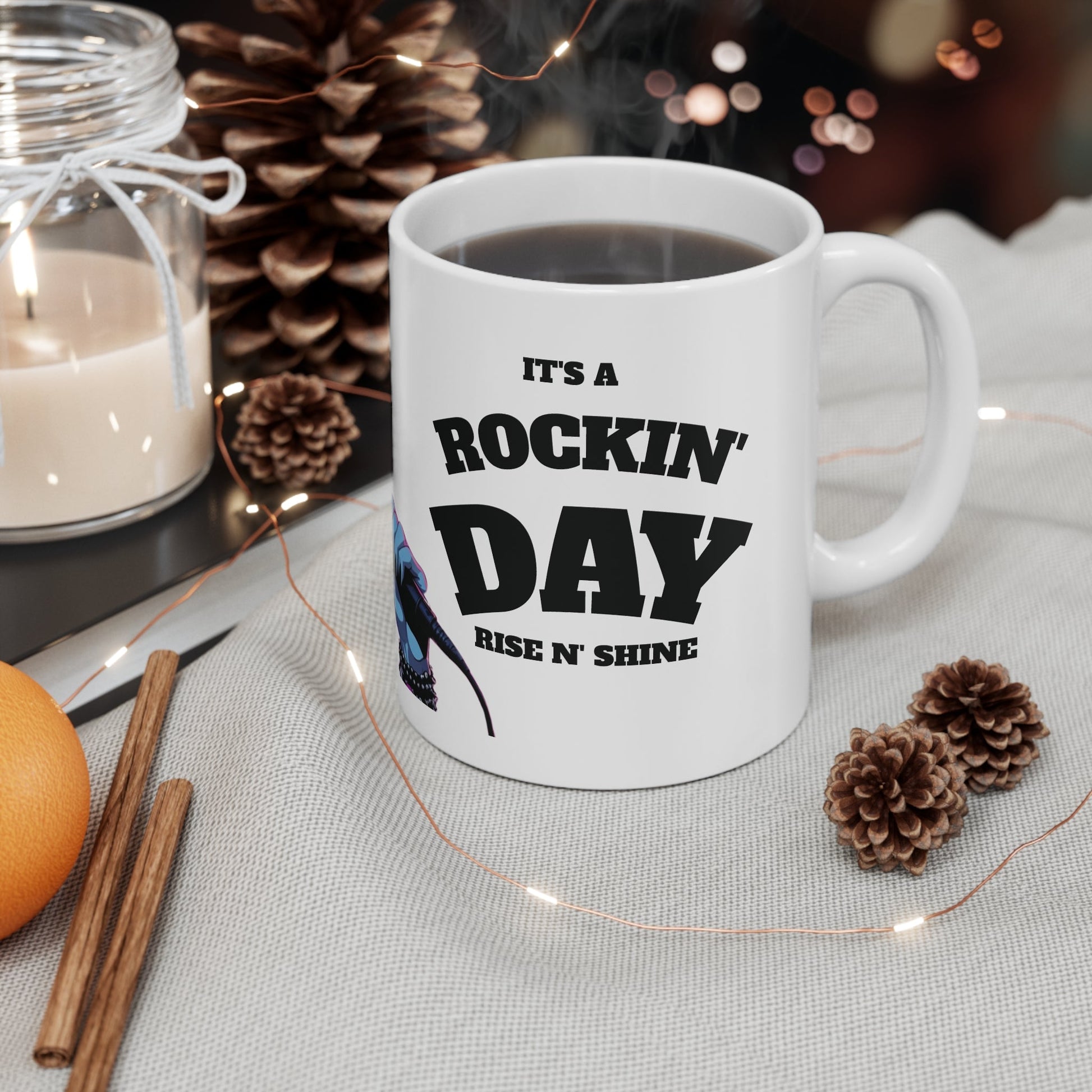 Rock & Roll Monster Coffee Mug - 11oz, 15oz, Punk Rock Gift, Halloween Decor, Music Lover's Drinkware, Gift for Him/Her - SJM Print Store