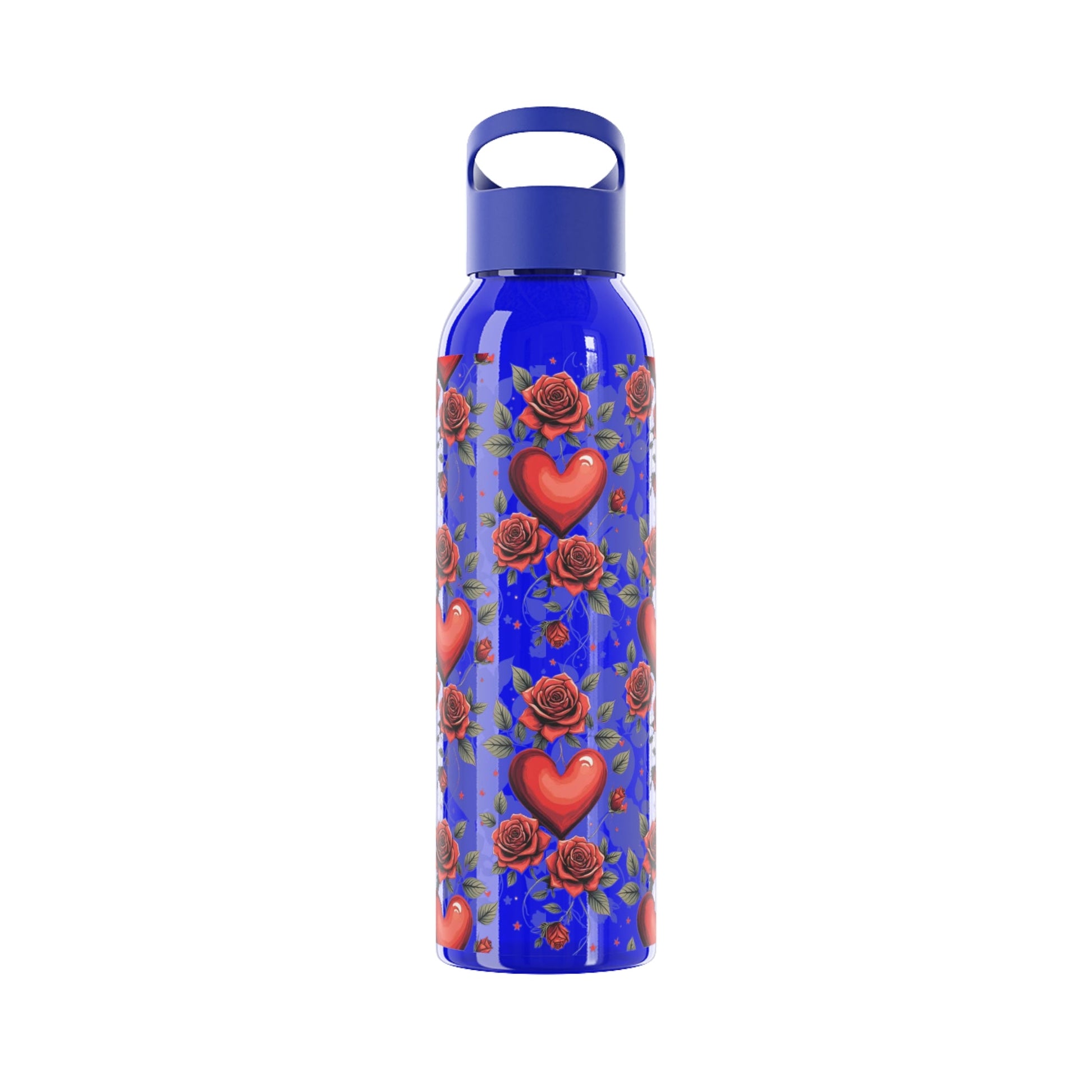 Rose & Heart Pattern Water Bottle â€” Romantic Floral Drink Bottle - SJM Print Store