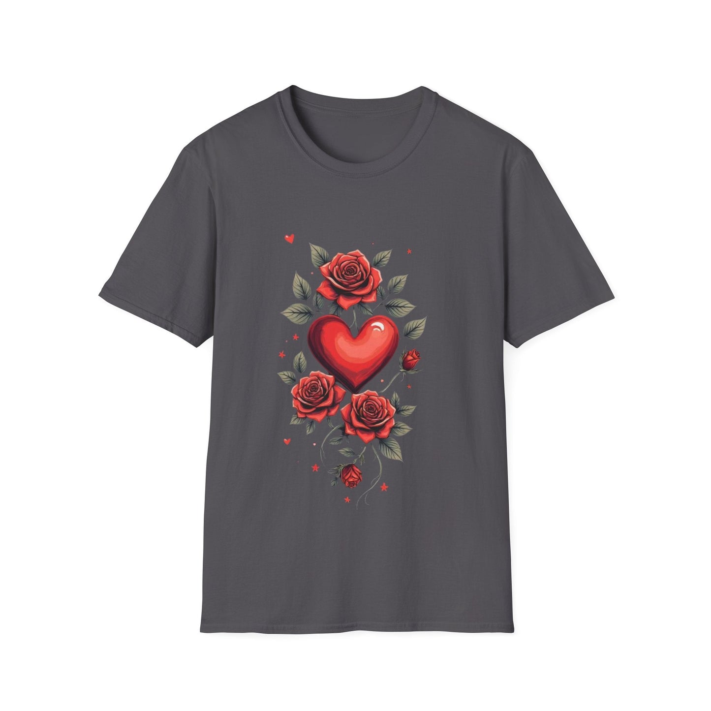 Roses & Heart Classic T-Shirt Floral Heart Tee - SJM Print Store