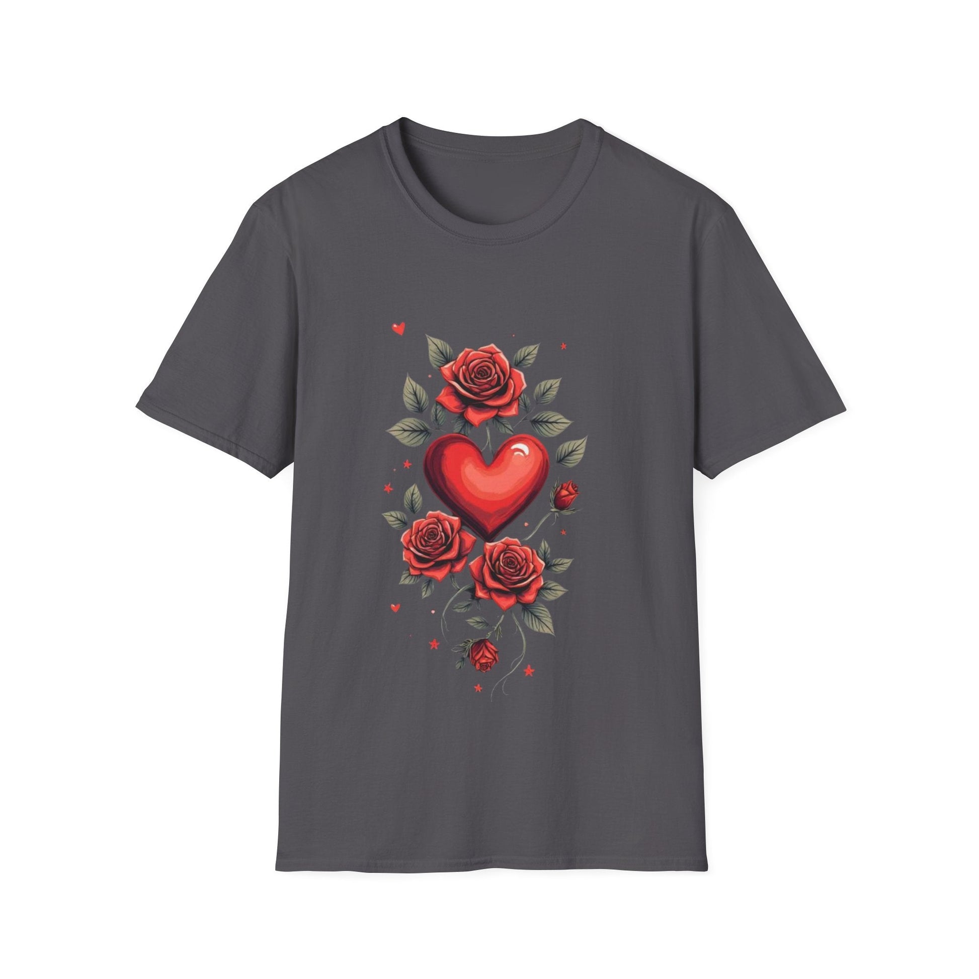 Roses & Heart Classic T-Shirt Floral Heart Tee - SJM Print Store