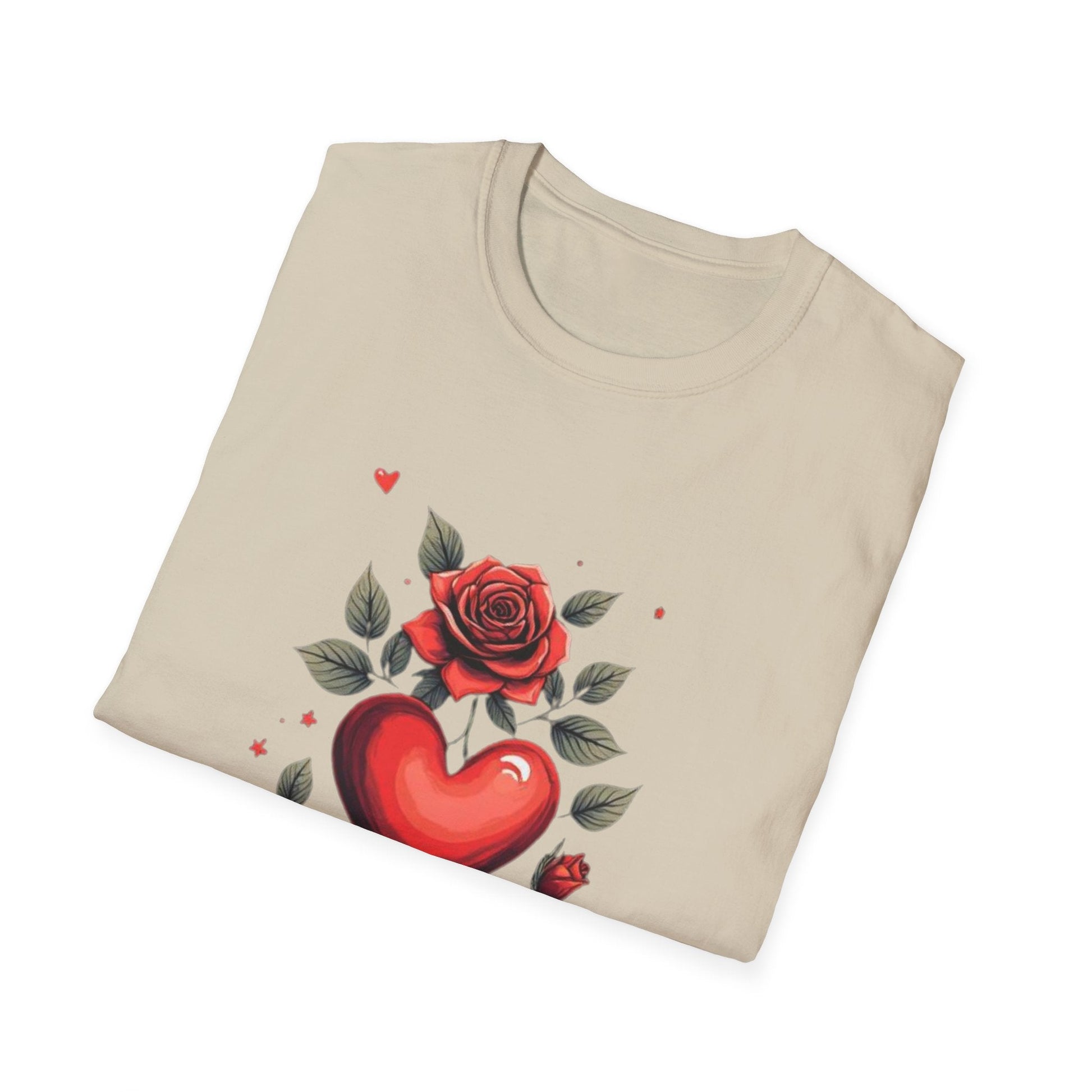 Roses & Heart Classic T-Shirt Floral Heart Tee - SJM Print Store