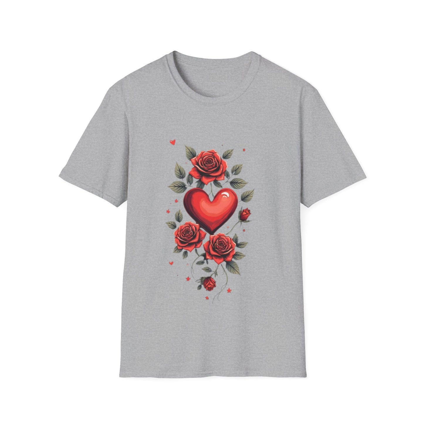 Roses & Heart Classic T-Shirt Floral Heart Tee - SJM Print Store