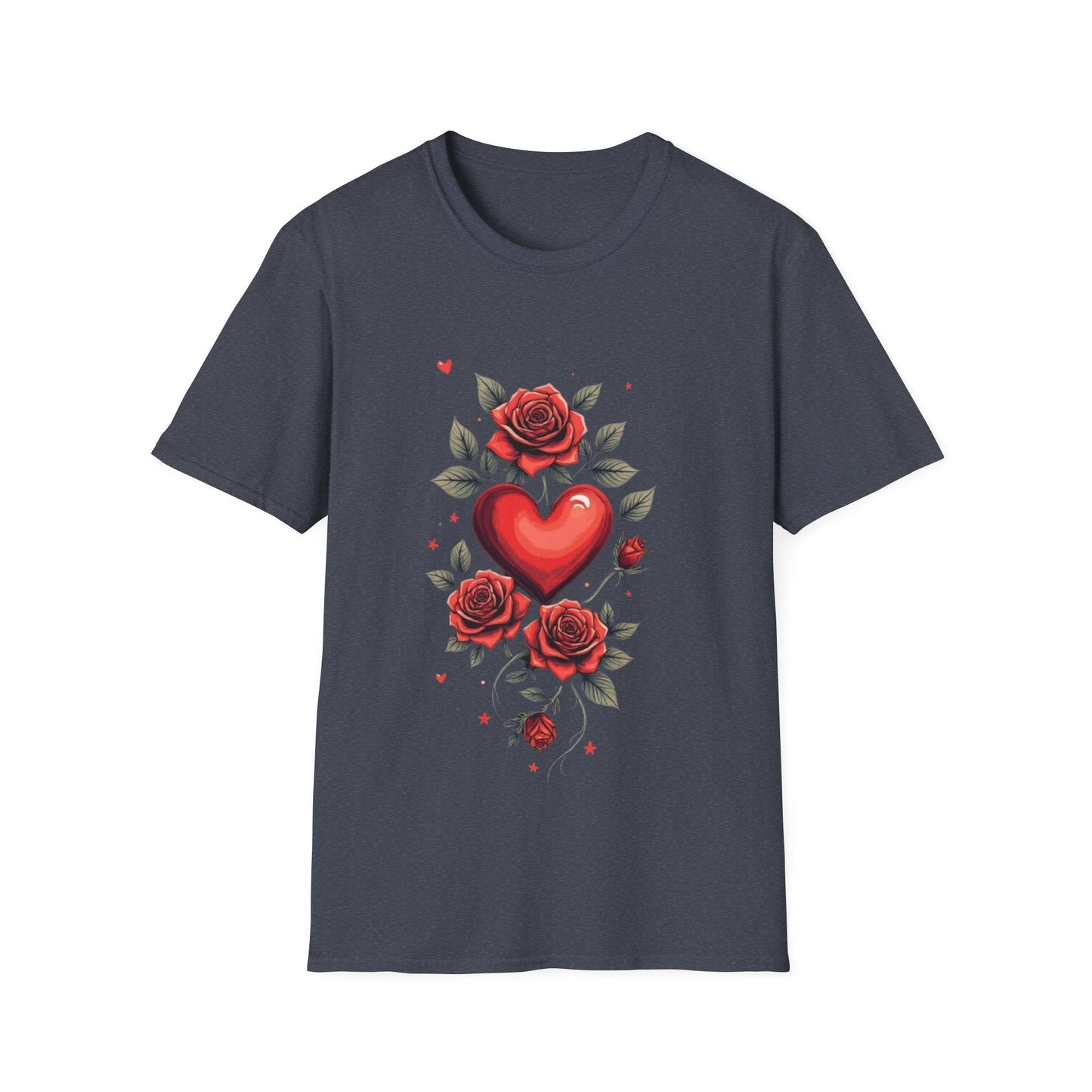 Roses & Heart Classic T-Shirt Floral Heart Tee - SJM Print Store