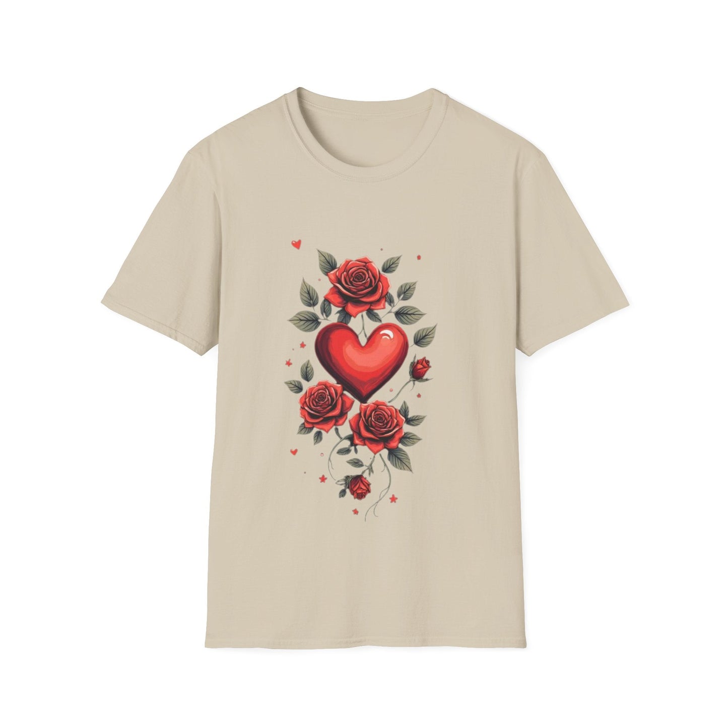 Roses & Heart Classic T-Shirt Floral Heart Tee - SJM Print Store