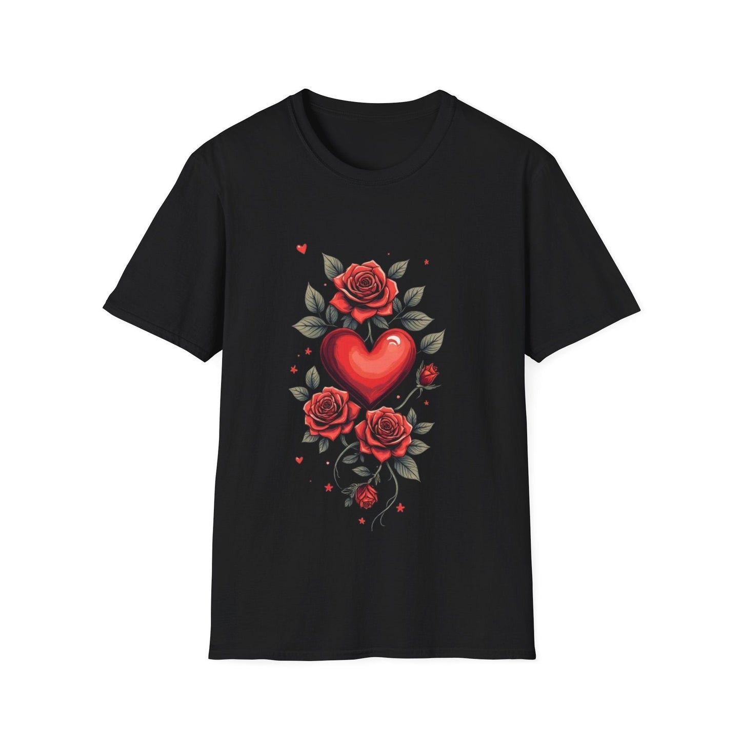 Roses & Heart Classic T-Shirt Floral Heart Tee - SJM Print Store