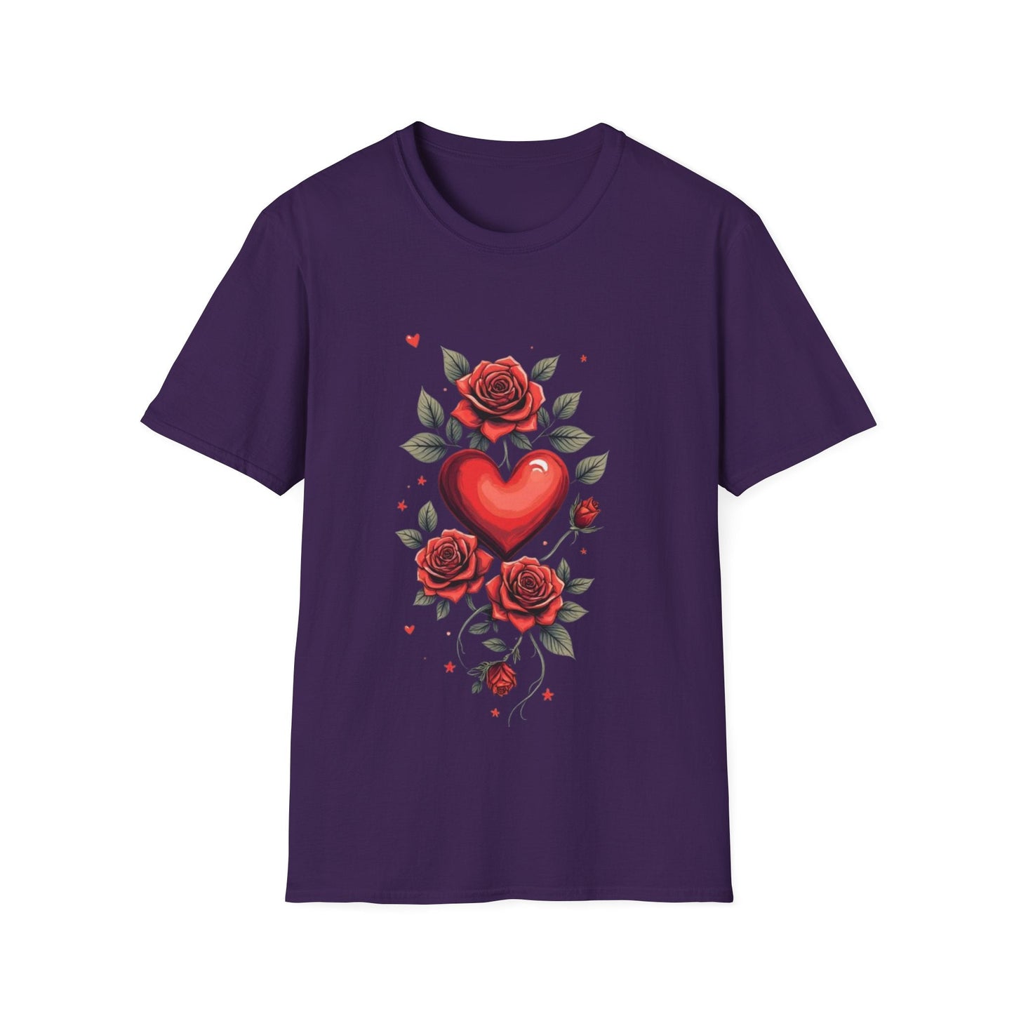 Roses & Heart Classic T-Shirt Floral Heart Tee - SJM Print Store