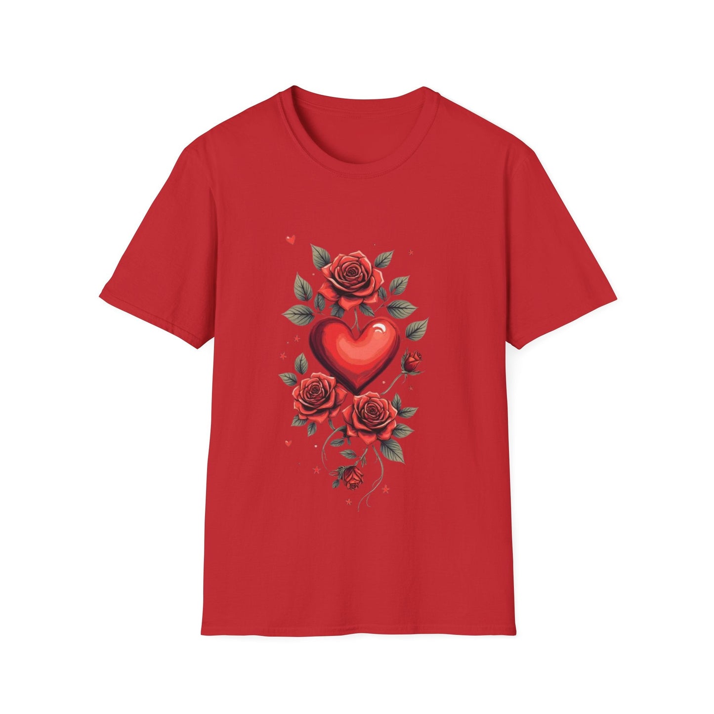 Roses & Heart Classic T-Shirt Floral Heart Tee - SJM Print Store