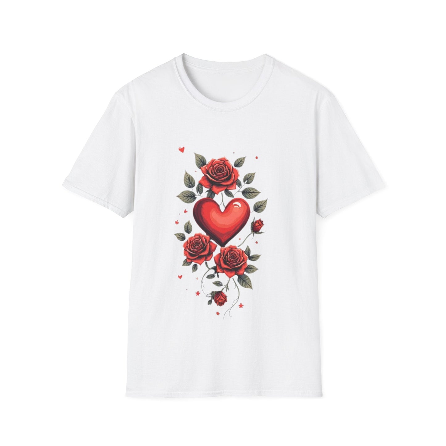 Roses & Heart Classic T-Shirt Floral Heart Tee - SJM Print Store