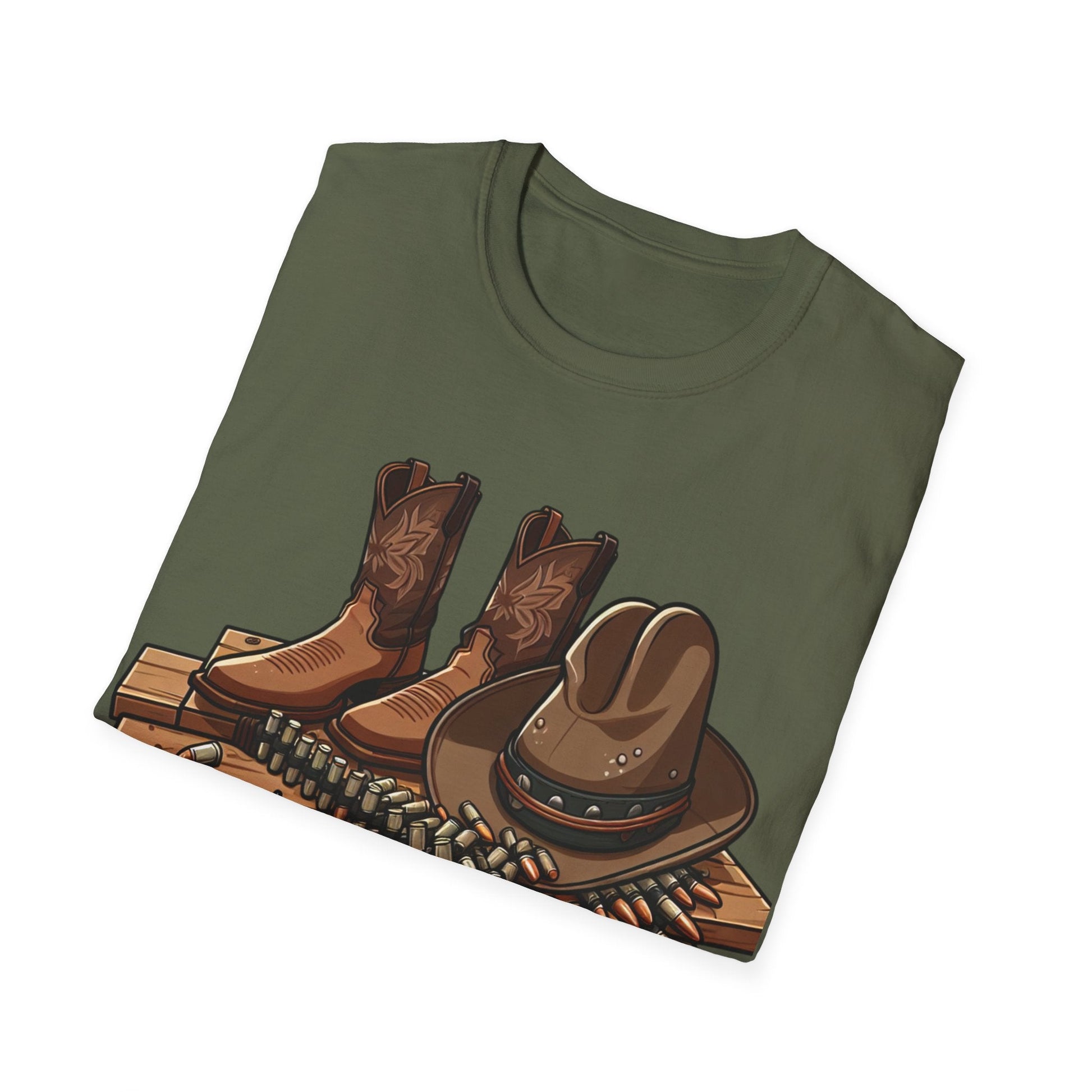 Rustic Cowboy T-Shirt, Western Apparel, Country Gifts, Outdoor Adventures, Rodeo Wear, Unisex Graphic Tee - SJM Print Store