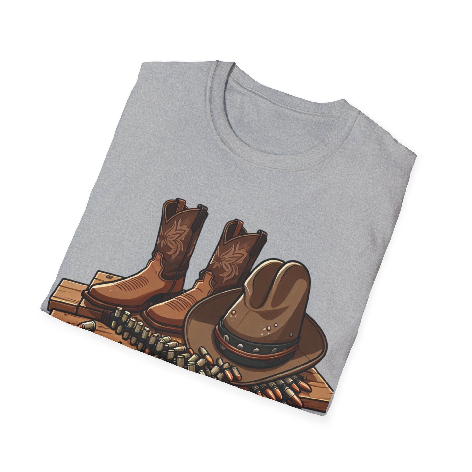 Rustic Cowboy T-Shirt, Western Apparel, Country Gifts, Outdoor Adventures, Rodeo Wear, Unisex Graphic Tee - SJM Print Store