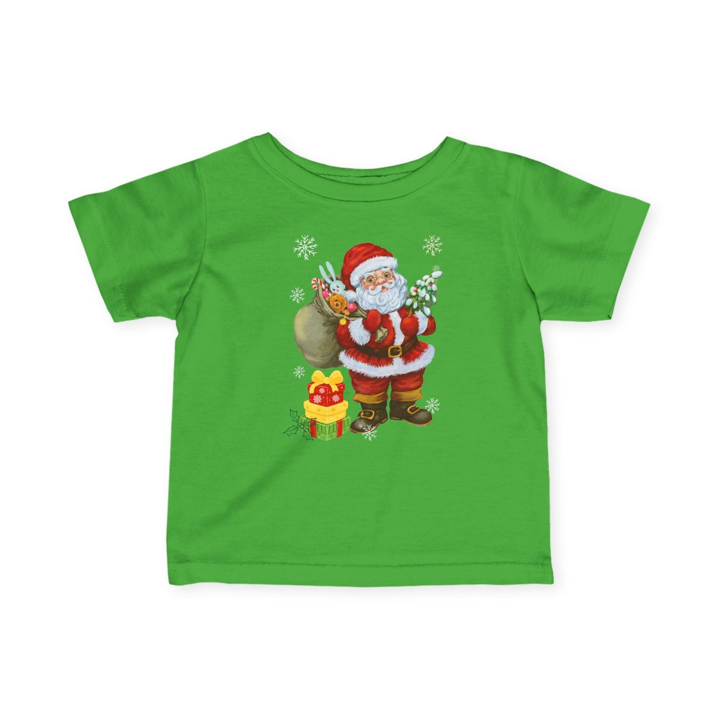 Santa Claus Infant Fine Jersey Tee - Holiday Shirt for Babies, Christmas Gift, Cute Kid's Apparel, Baby Shower Present, Festive [...] - SJM Print Store