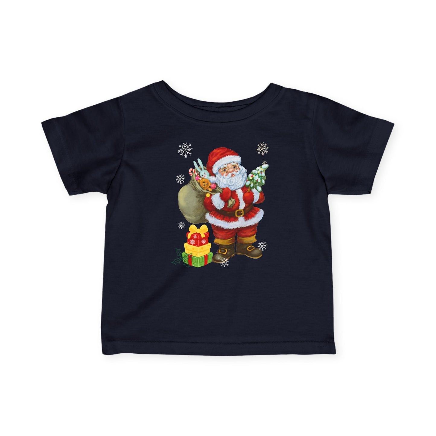 Santa Claus Infant Fine Jersey Tee - Holiday Shirt for Babies, Christmas Gift, Cute Kid's Apparel, Baby Shower Present, Festive [...] - SJM Print Store