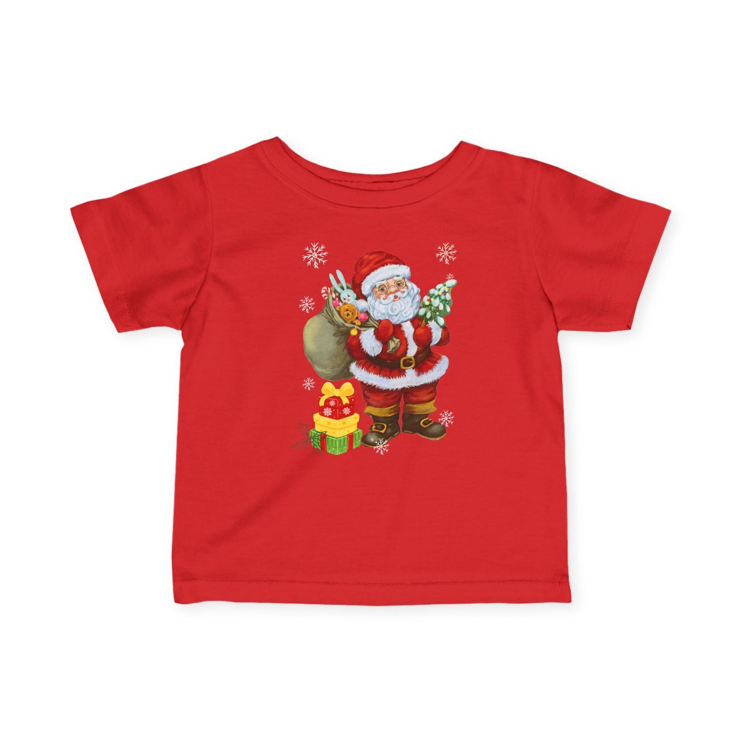 Santa Claus Infant Fine Jersey Tee - Holiday Shirt for Babies, Christmas Gift, Cute Kid's Apparel, Baby Shower Present, Festive [...] - SJM Print Store