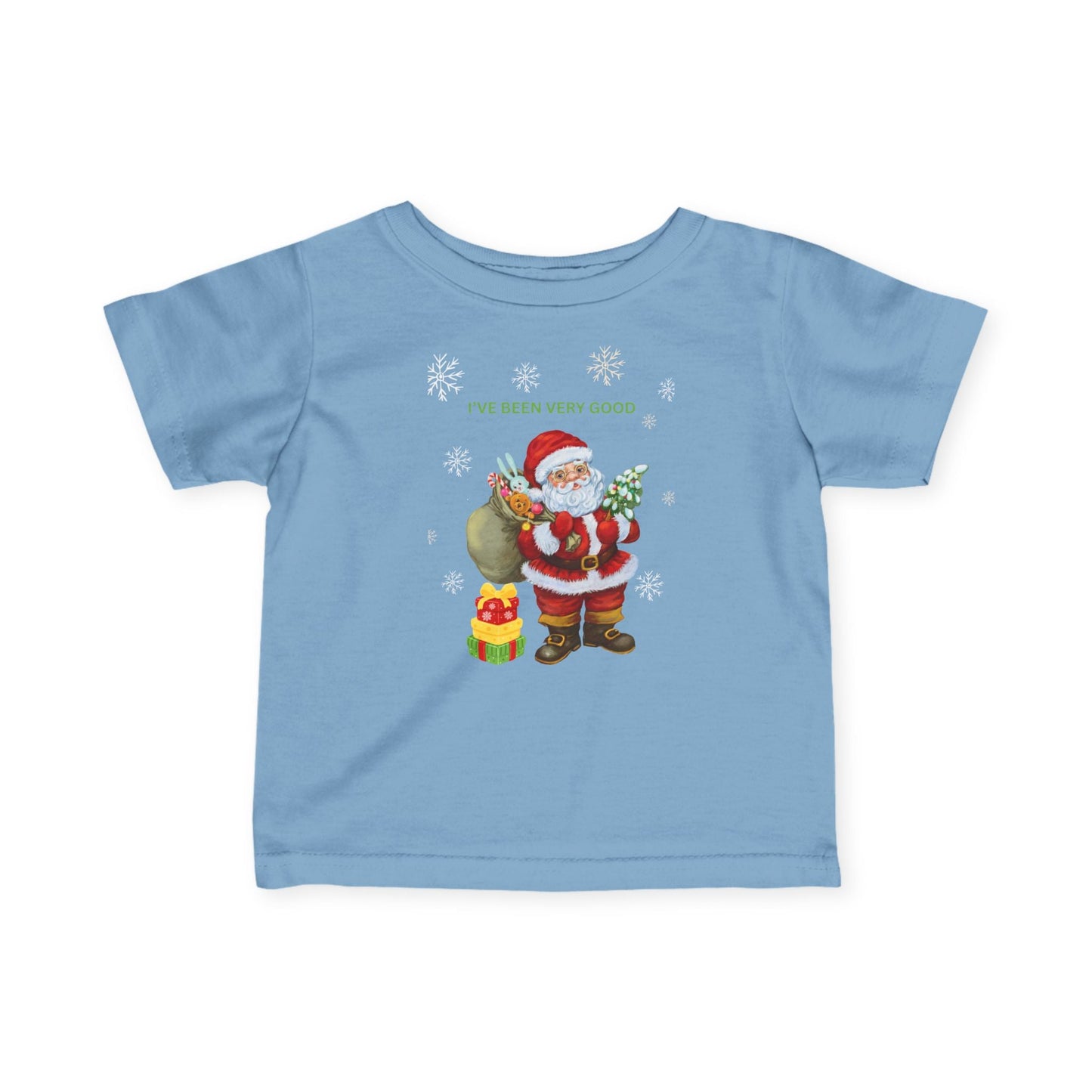 Santa Claus 'I've been very good' Infant Tee, Christmas Baby Shirt, Funny Holiday Clothing, Cute Seasonal Outfit, First Christmas Gift - SJM Print Store