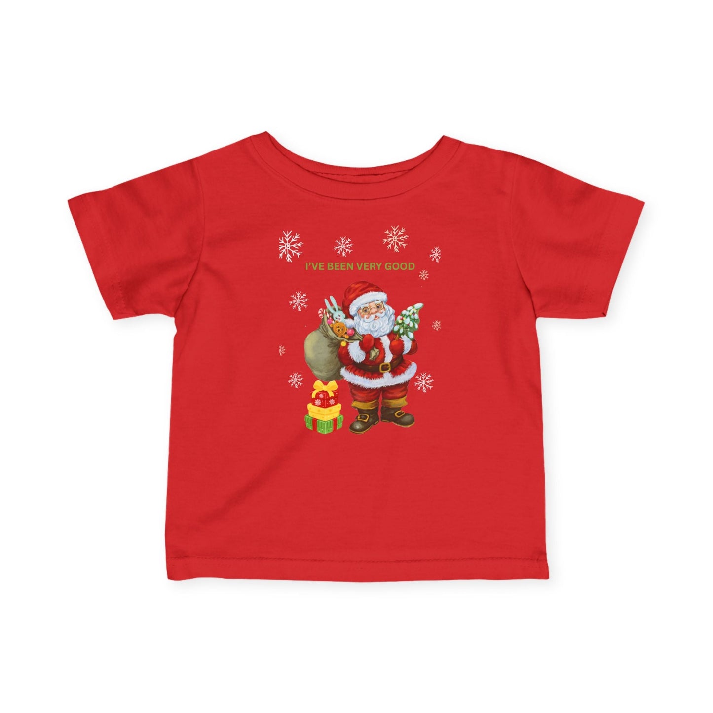 Santa Claus 'I've been very good' Infant Tee, Christmas Baby Shirt, Funny Holiday Clothing, Cute Seasonal Outfit, First Christmas Gift - SJM Print Store