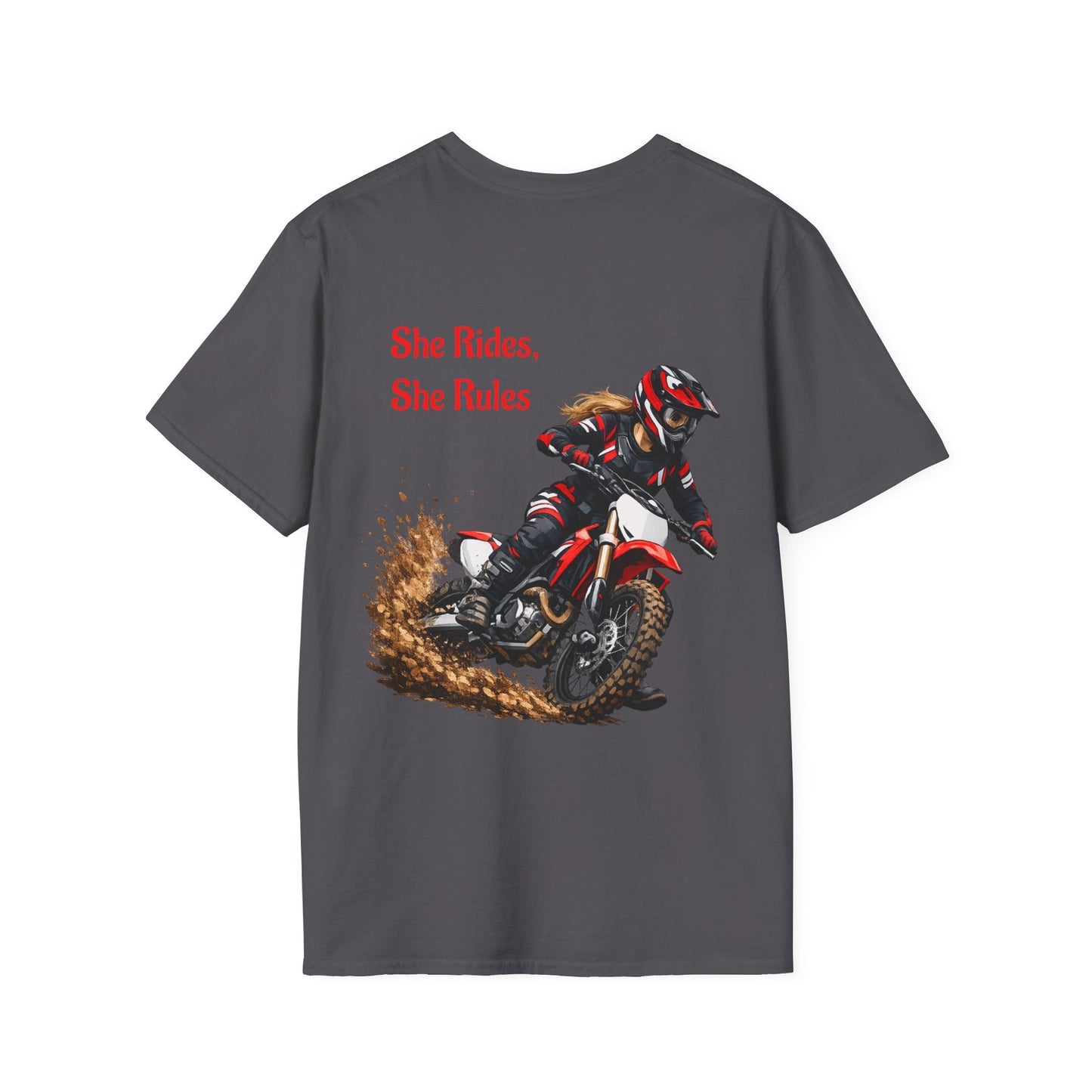 She Rides, She Rules Dirt Bike T-Shirt - SJM Print Store