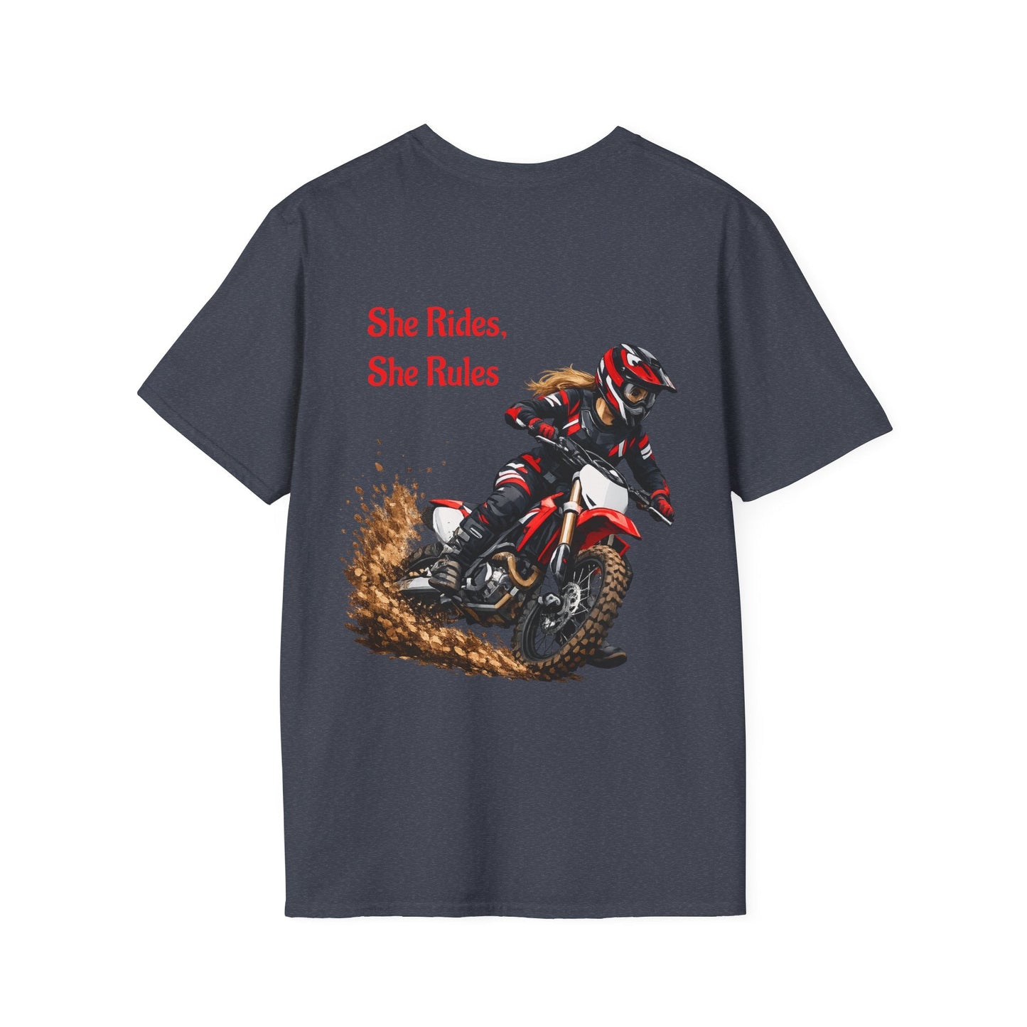 She Rides, She Rules Dirt Bike T-Shirt - SJM Print Store