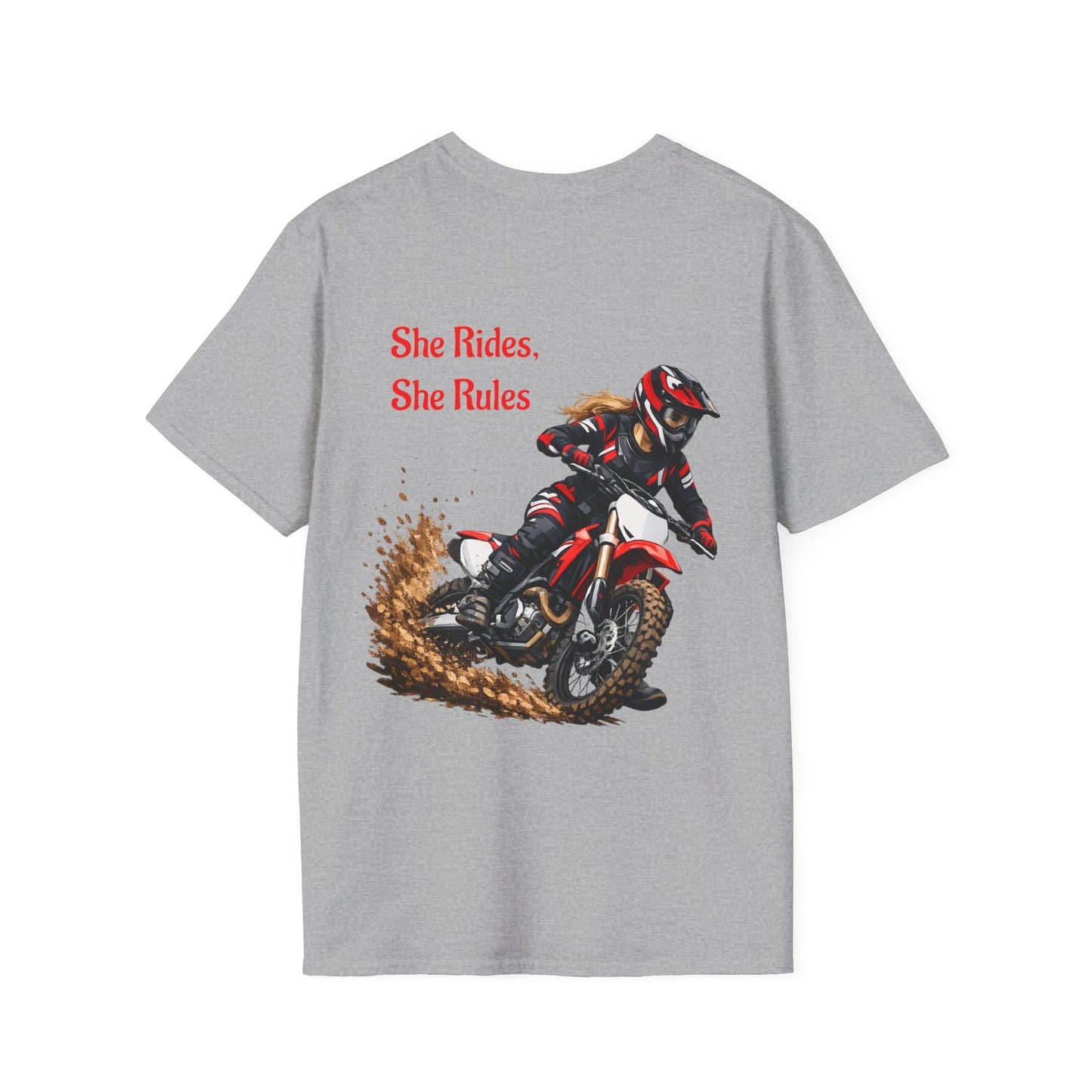 She Rides, She Rules Dirt Bike T-Shirt - SJM Print Store
