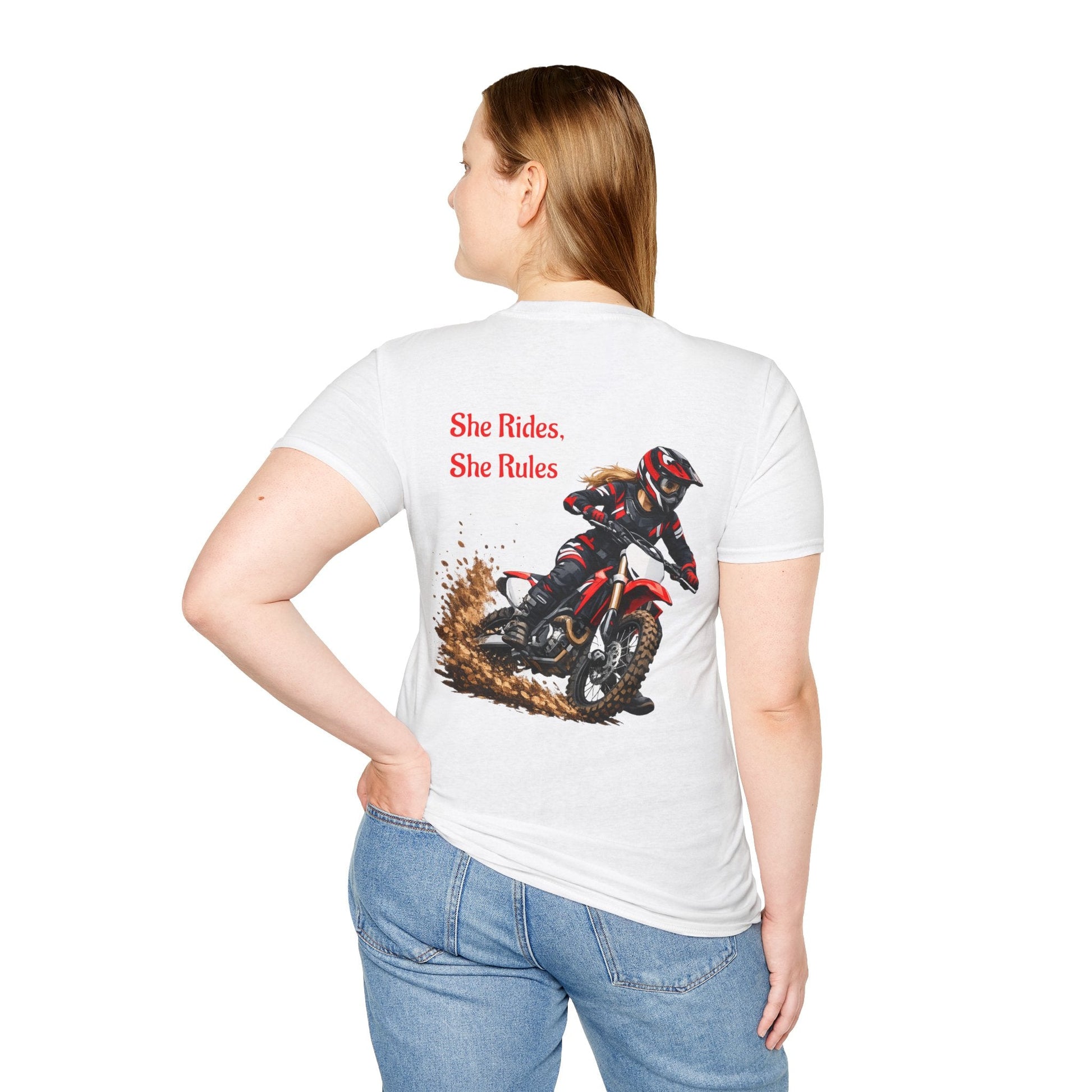 She Rides, She Rules Dirt Bike T-Shirt - SJM Print Store