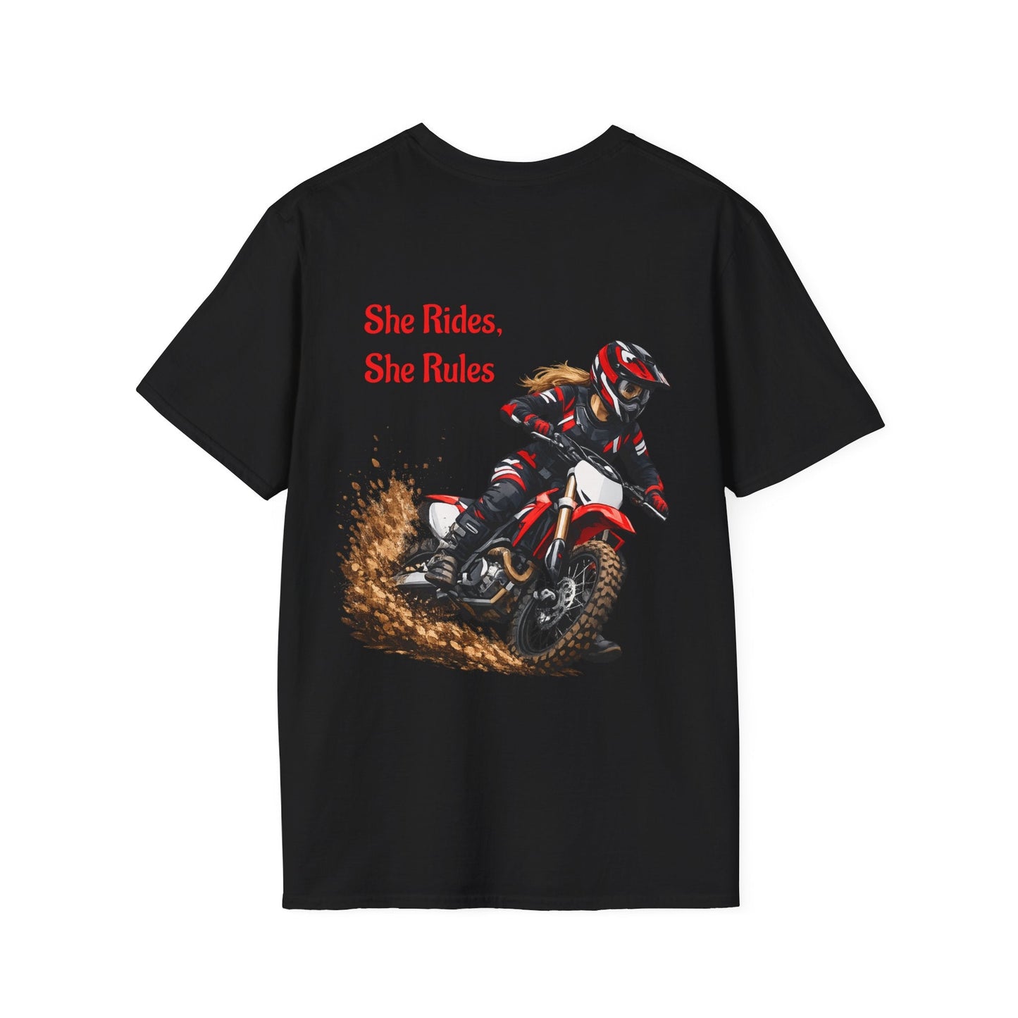 She Rides, She Rules Dirt Bike T-Shirt - SJM Print Store