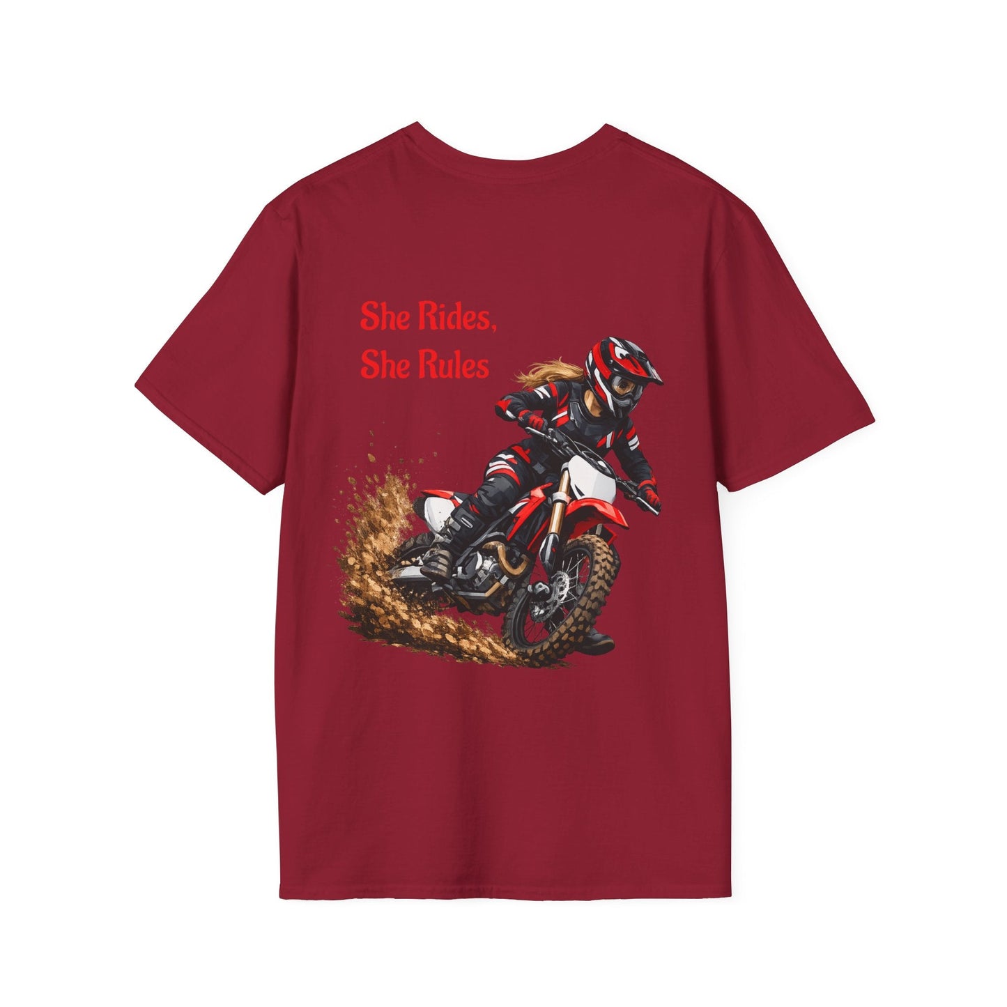 She Rides, She Rules Dirt Bike T-Shirt - SJM Print Store