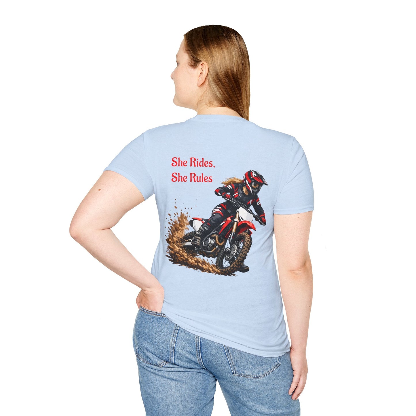 She Rides, She Rules Dirt Bike T-Shirt - SJM Print Store