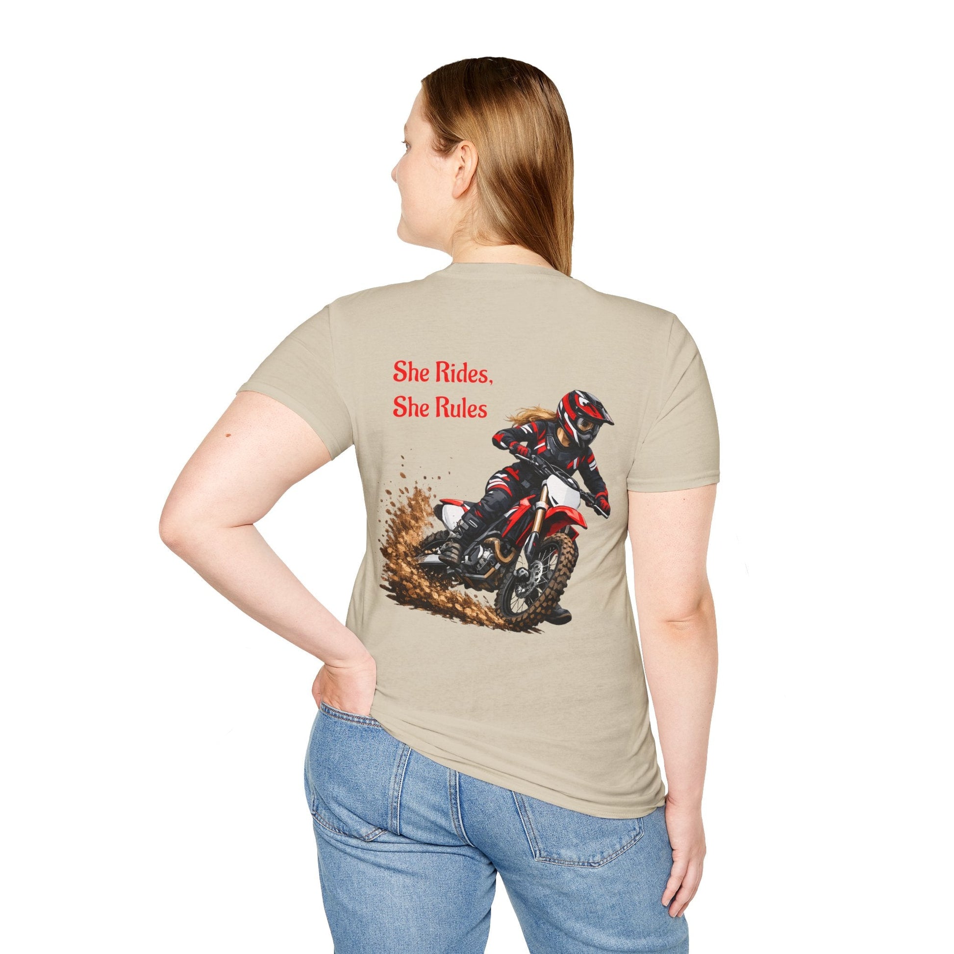 She Rides, She Rules Dirt Bike T-Shirt - SJM Print Store