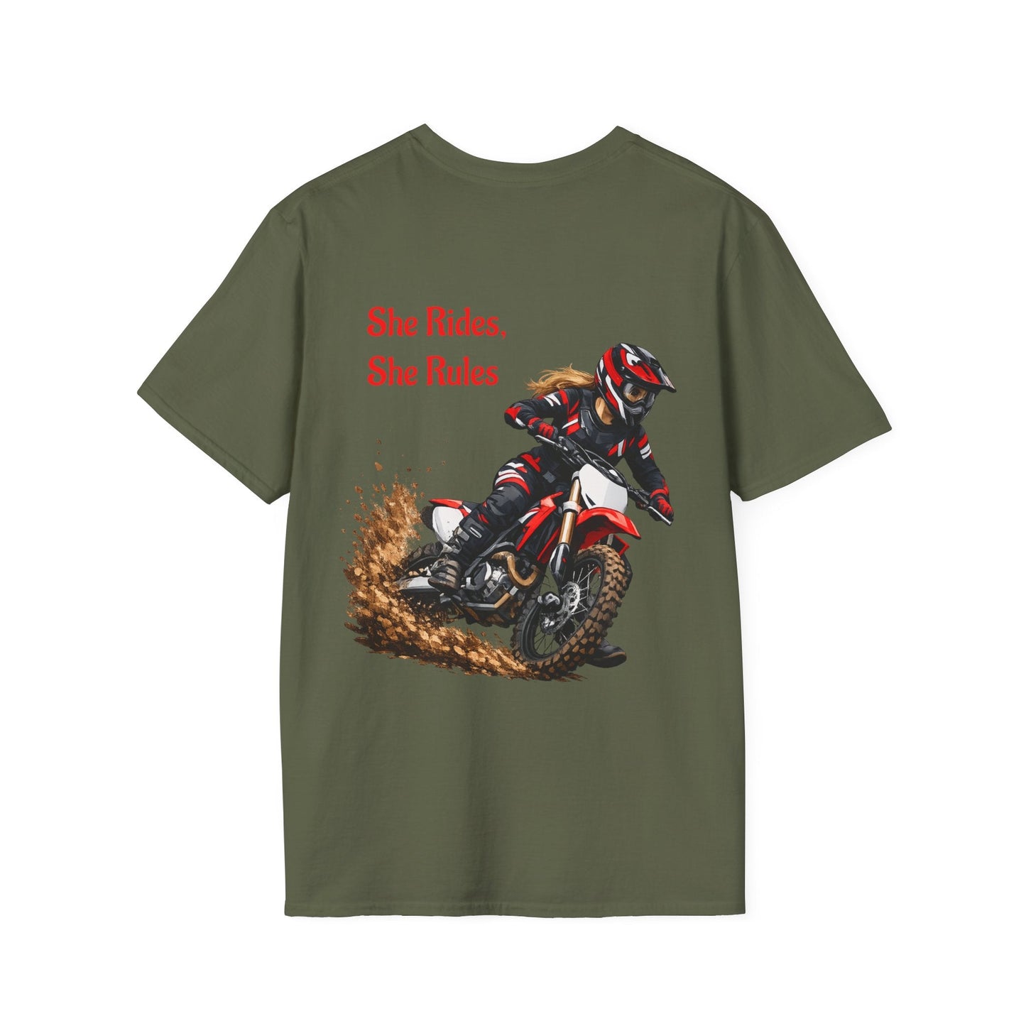 She Rides, She Rules Dirt Bike T-Shirt - SJM Print Store