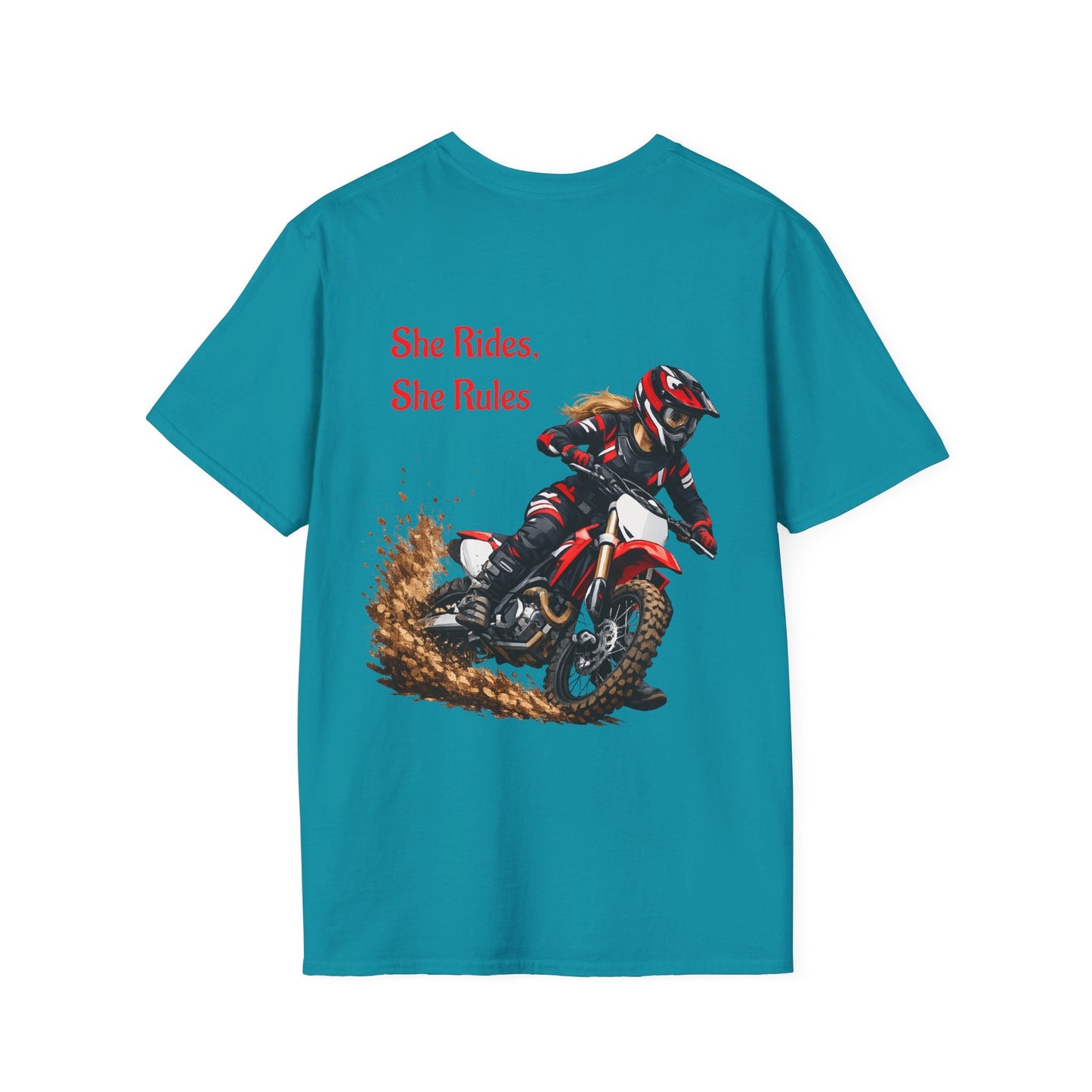 She Rides, She Rules Dirt Bike T-Shirt - SJM Print Store