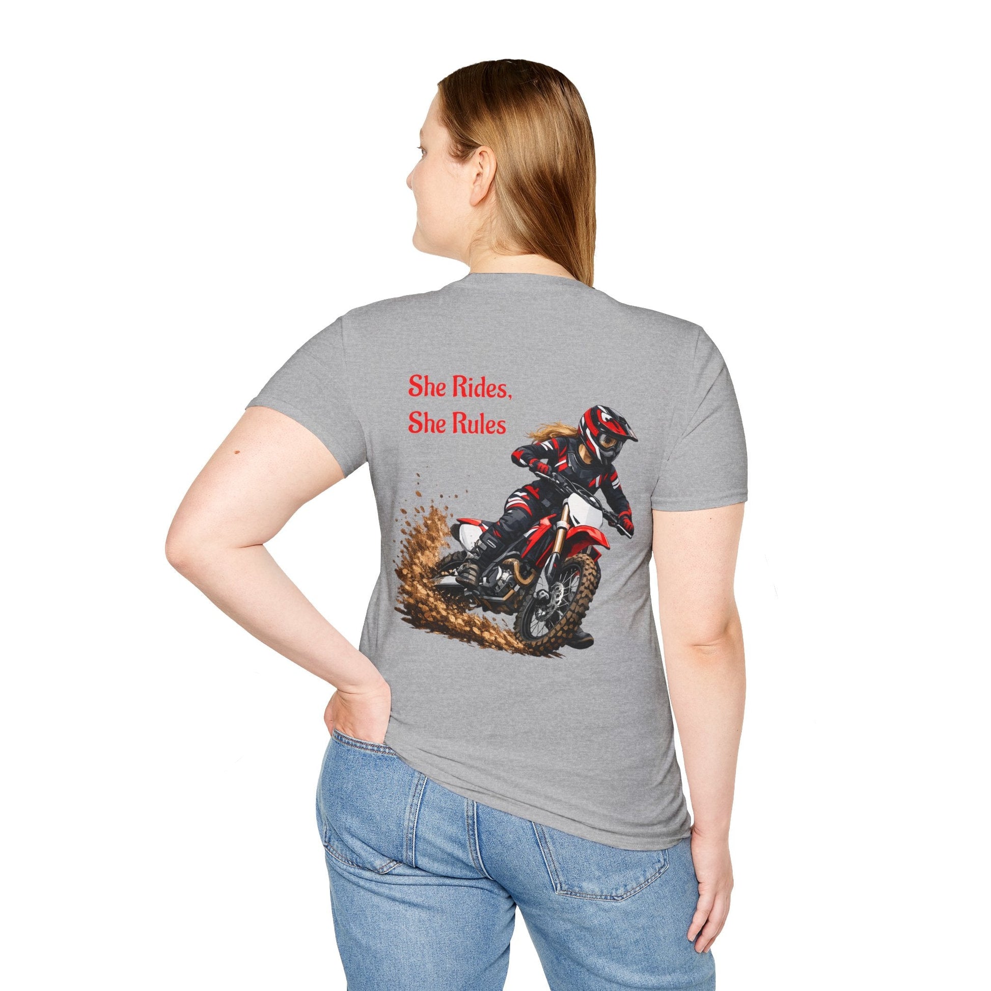 She Rides, She Rules Dirt Bike T-Shirt - SJM Print Store