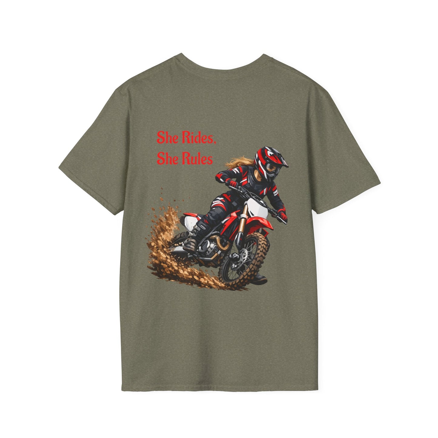 She Rides, She Rules Dirt Bike T-Shirt - SJM Print Store