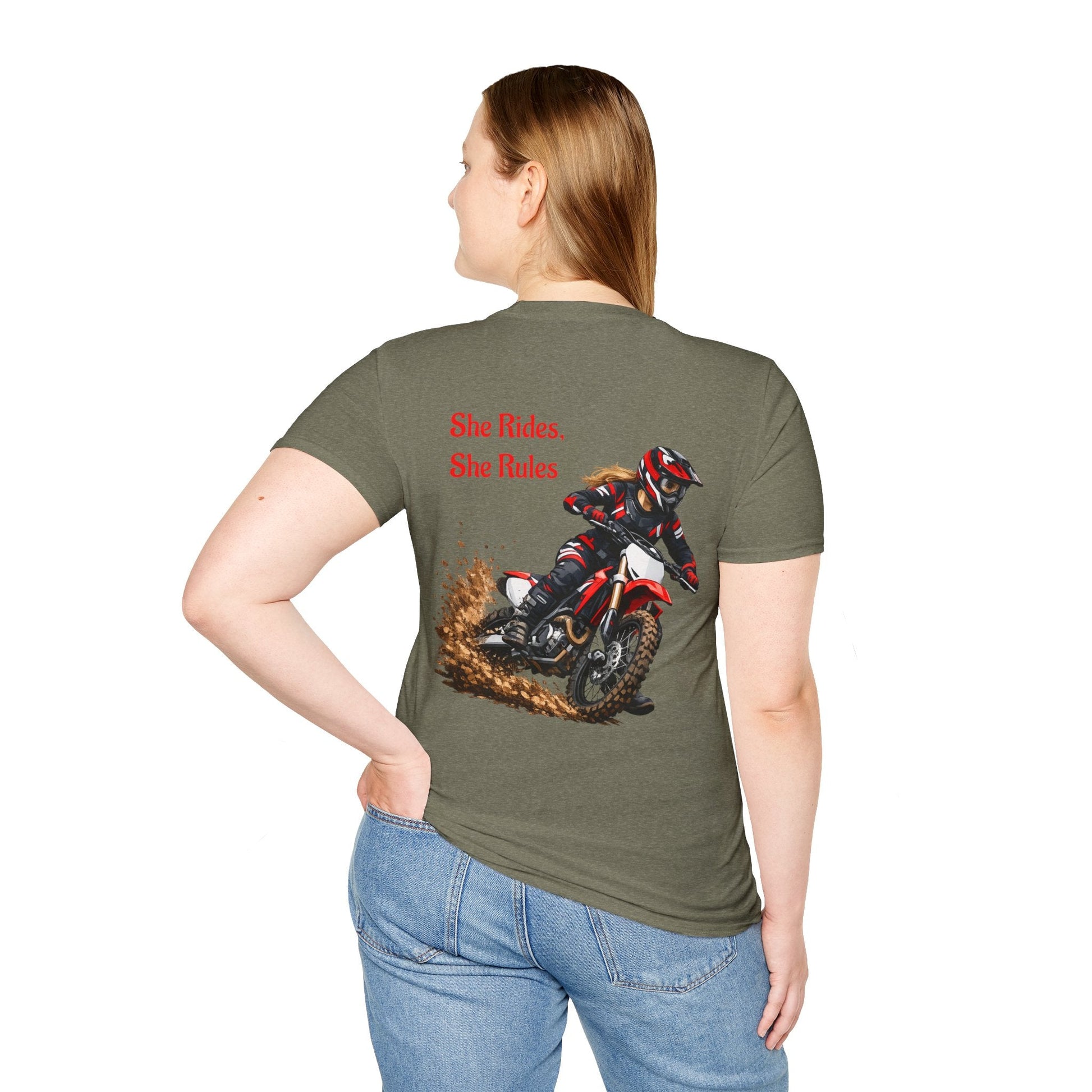 She Rides, She Rules Dirt Bike T-Shirt - SJM Print Store