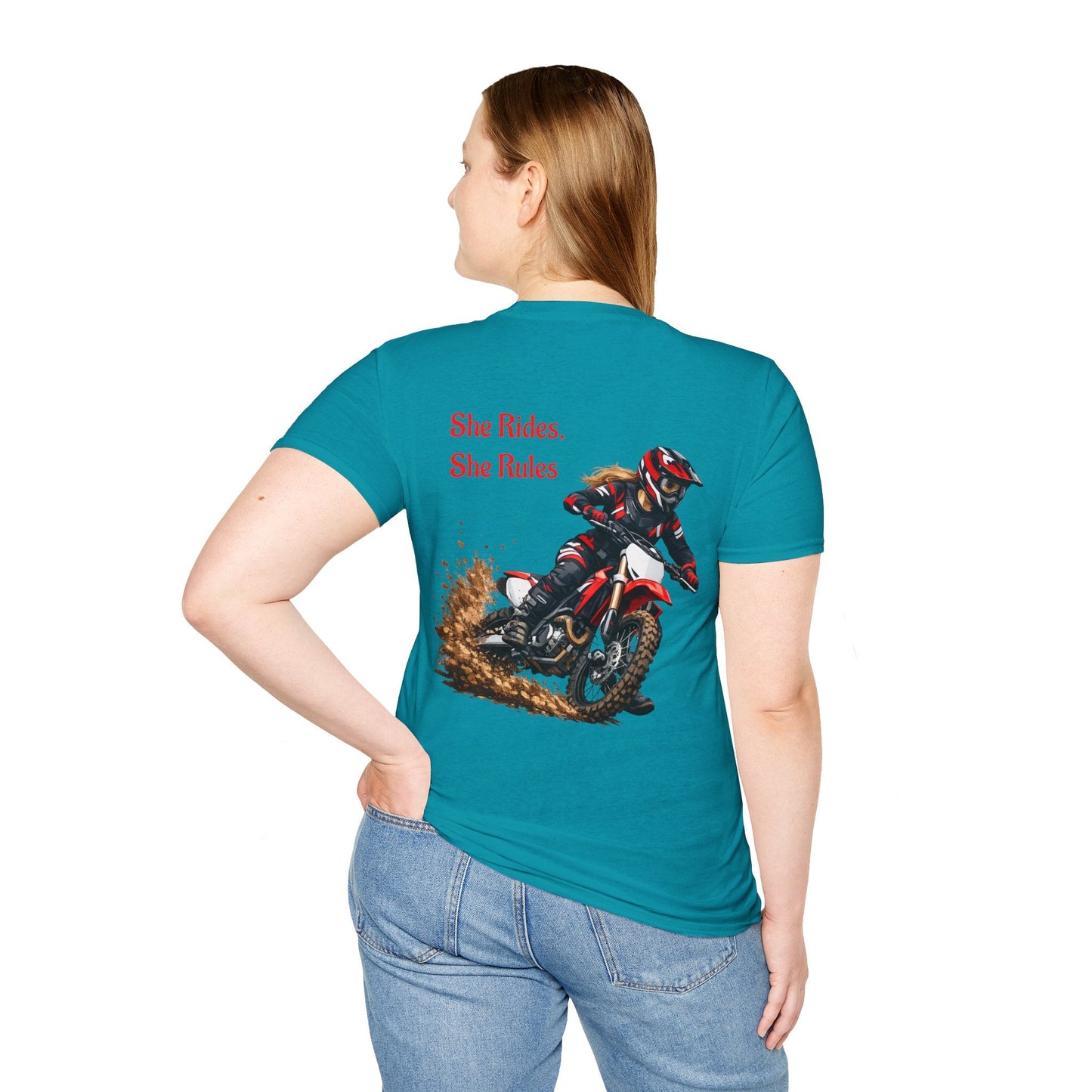 She Rides, She Rules Dirt Bike T-Shirt - SJM Print Store