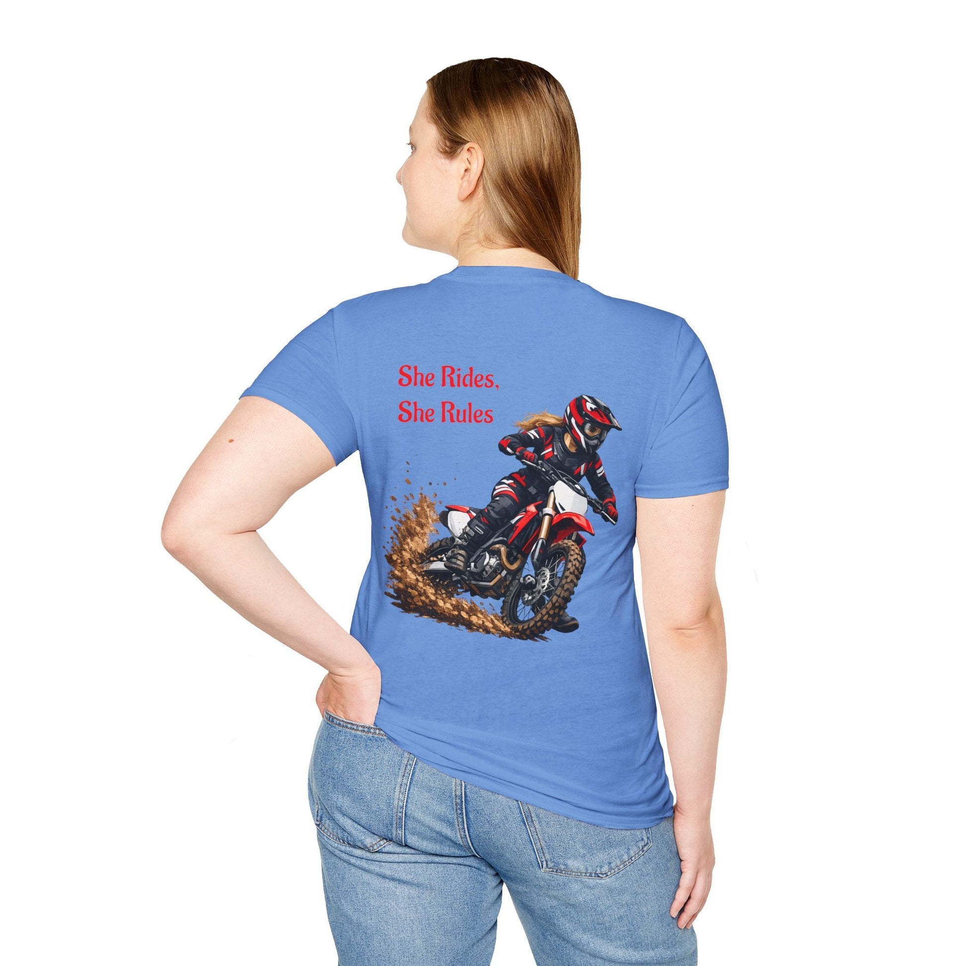 She Rides, She Rules Dirt Bike T-Shirt - SJM Print Store