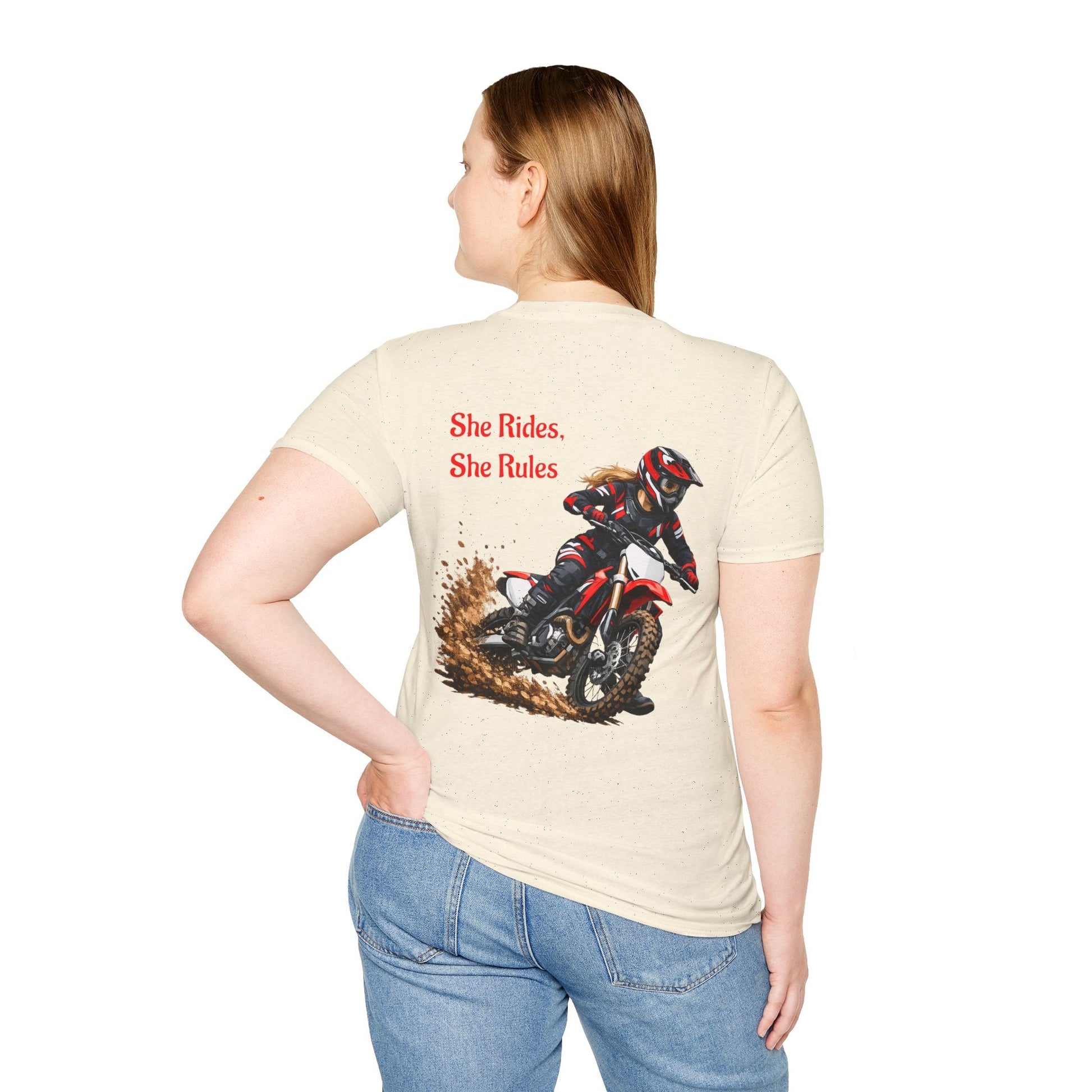 She Rides, She Rules Dirt Bike T-Shirt - SJM Print Store