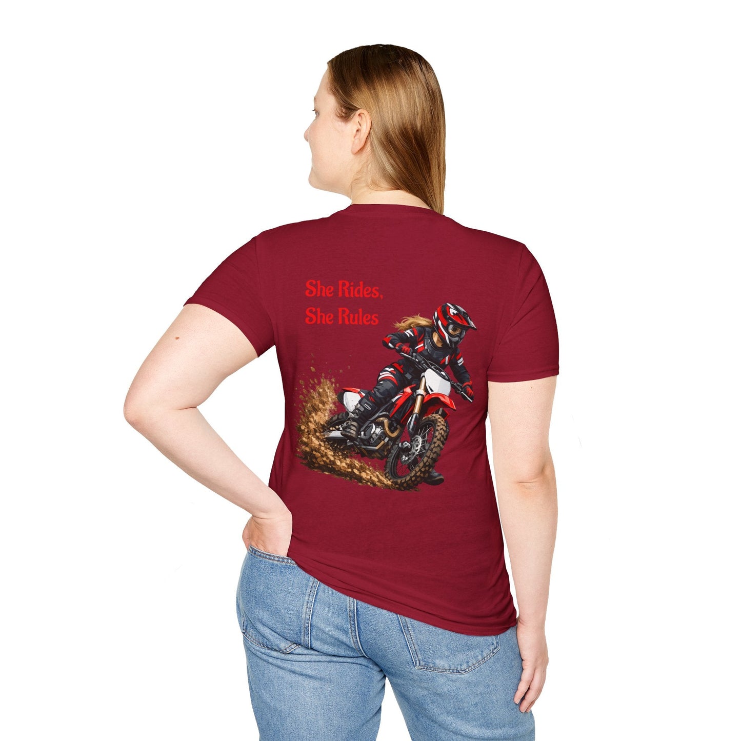 She Rides, She Rules Dirt Bike T-Shirt - SJM Print Store
